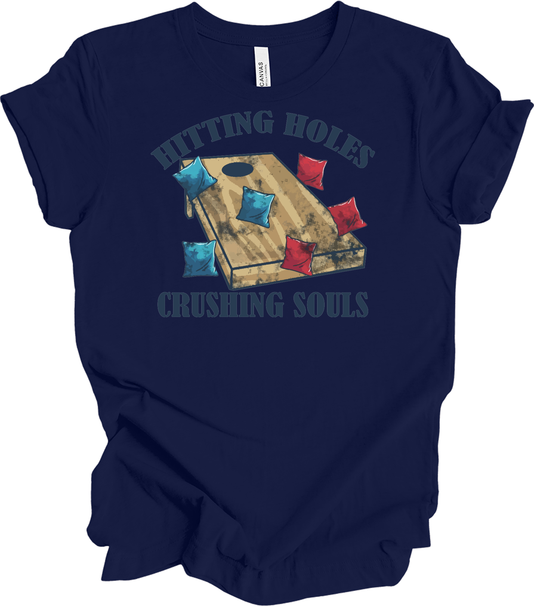 Hitting Holes Crushing Souls T-Shirt in Navy