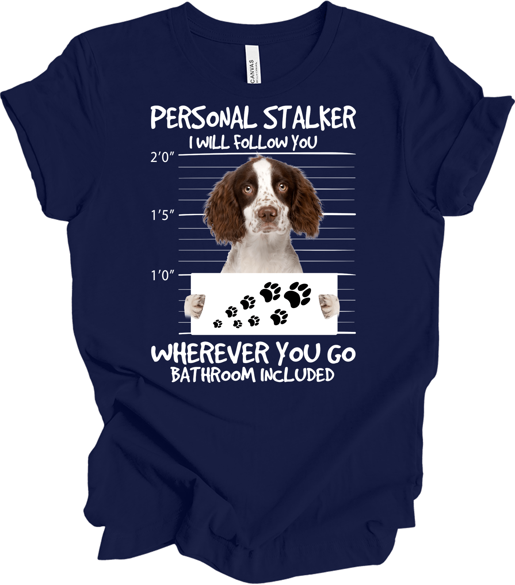 Springer Spaniel Personal Stalker T-Shirt in Navy