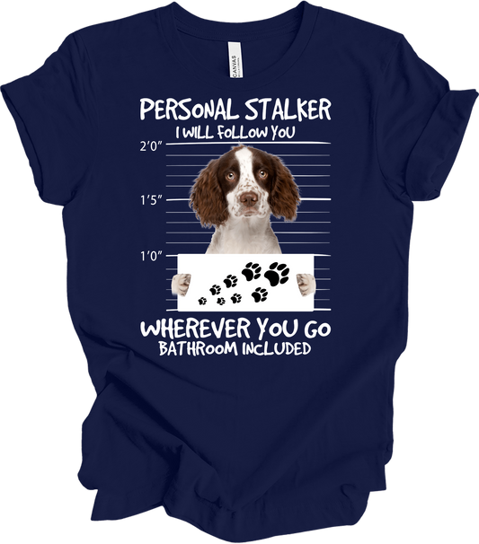 Springer Spaniel Personal Stalker T-Shirt in Navy