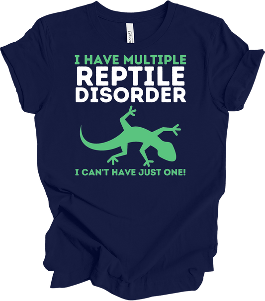 Reptile Lover - Funny Multiple Reptile Disorder Lizard T-Shirt in Navy