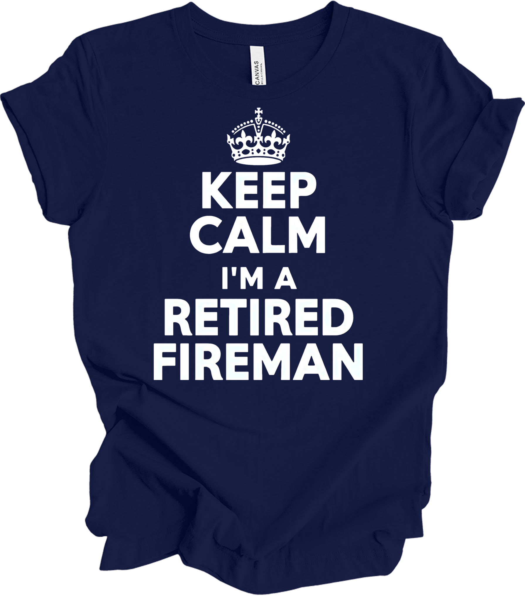 Keep Calm Retired Fireman T-Shirt in Navy