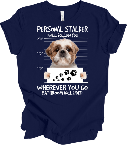 Shih Tzu Personal Stalker T-Shirt in Navy