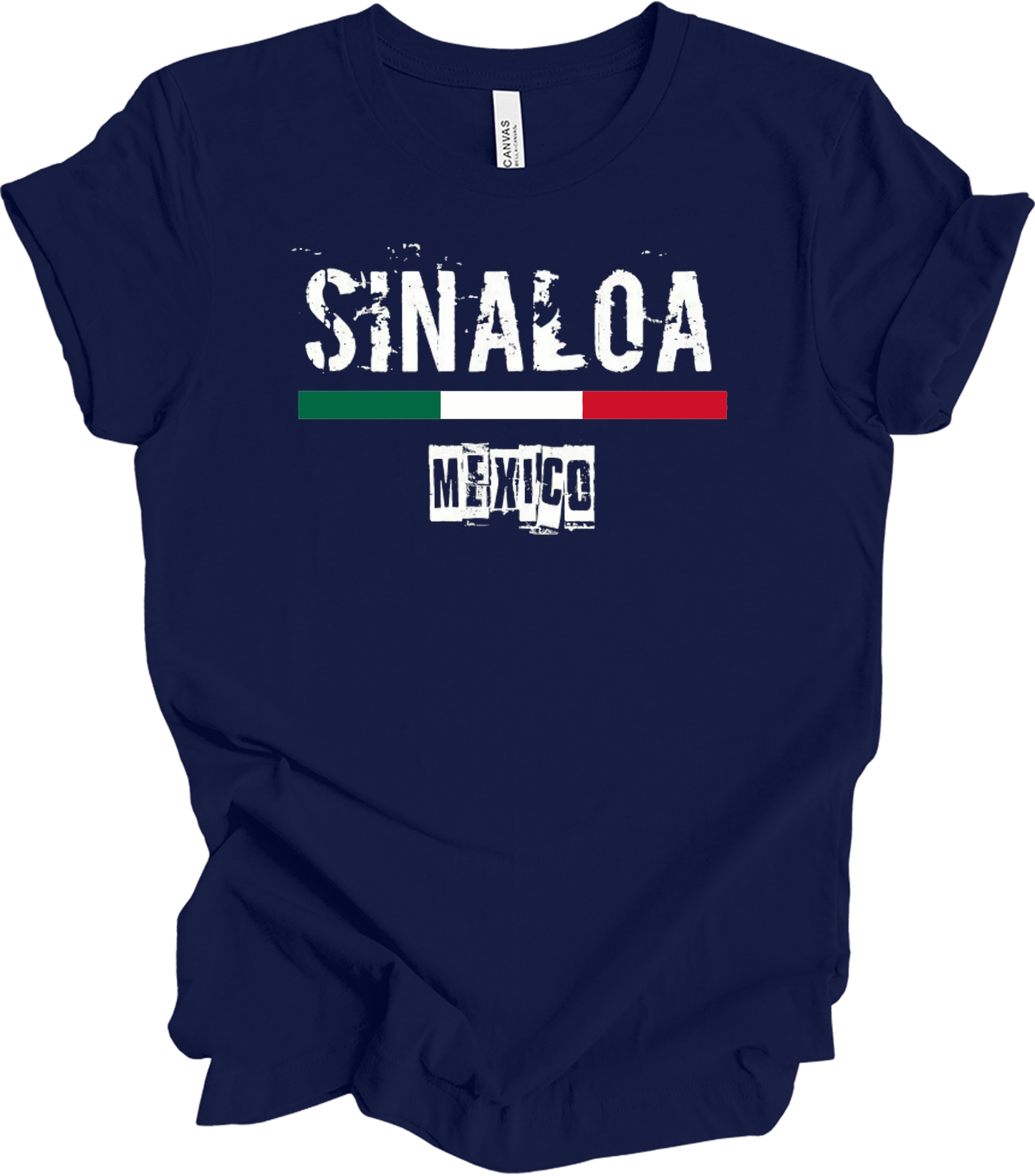 Sinaloa Mexico Vintage Flag T-Shirt in Navy