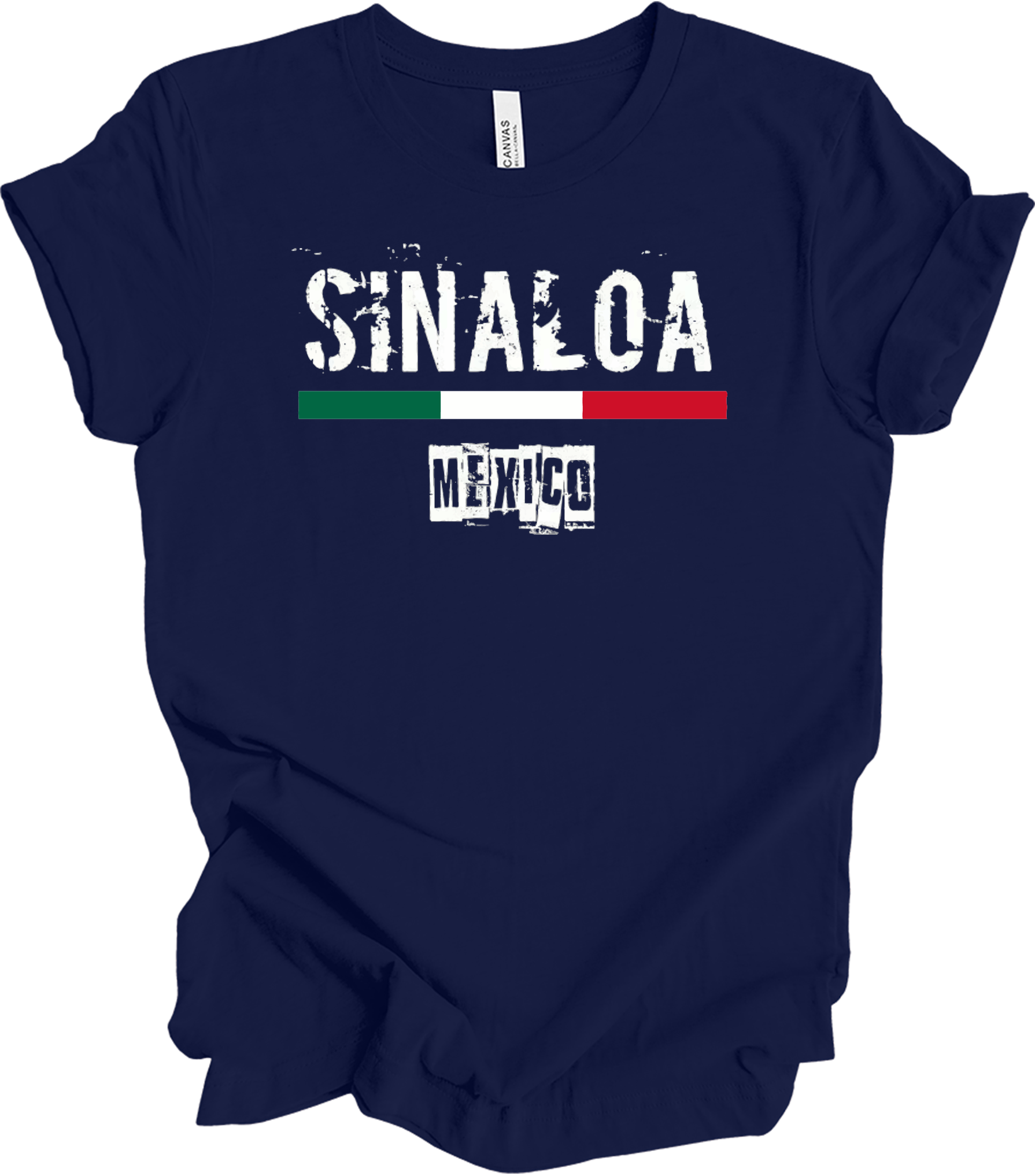 Sinaloa Mexico Vintage Flag T-Shirt in Navy