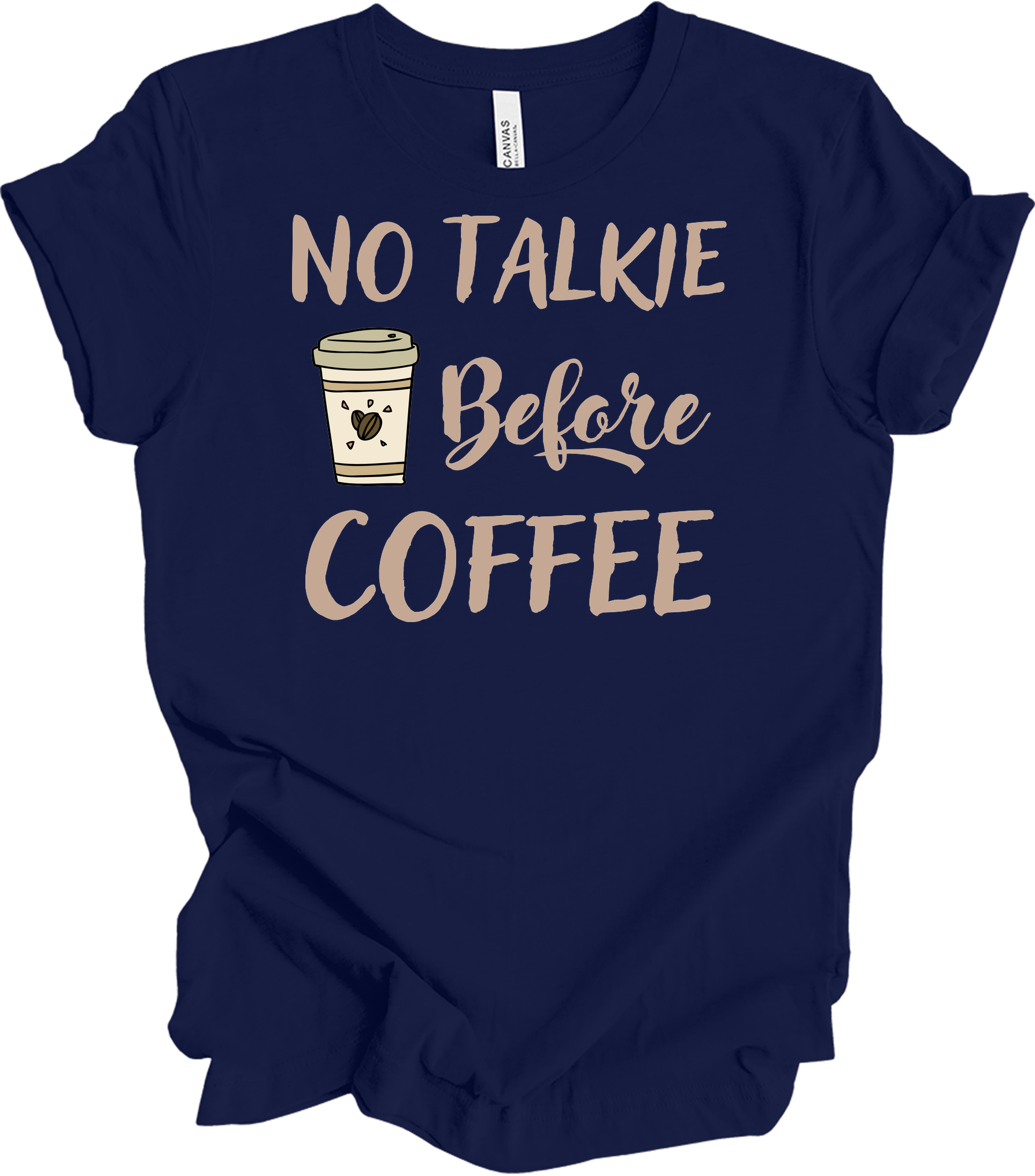 No Talkie Before Coffee T-Shirt in Navy