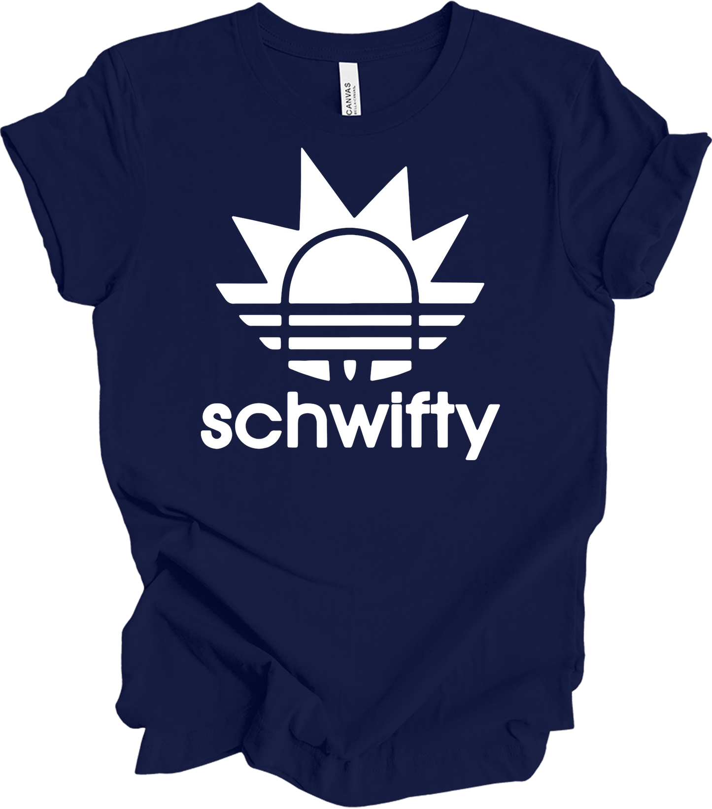 Schwifty Rick and Morty Logo T-Shirt in Navy
