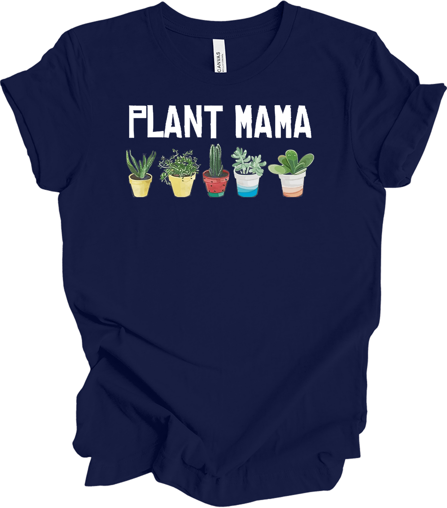 Plant Mama - Cute Plants T-Shirt in Navy