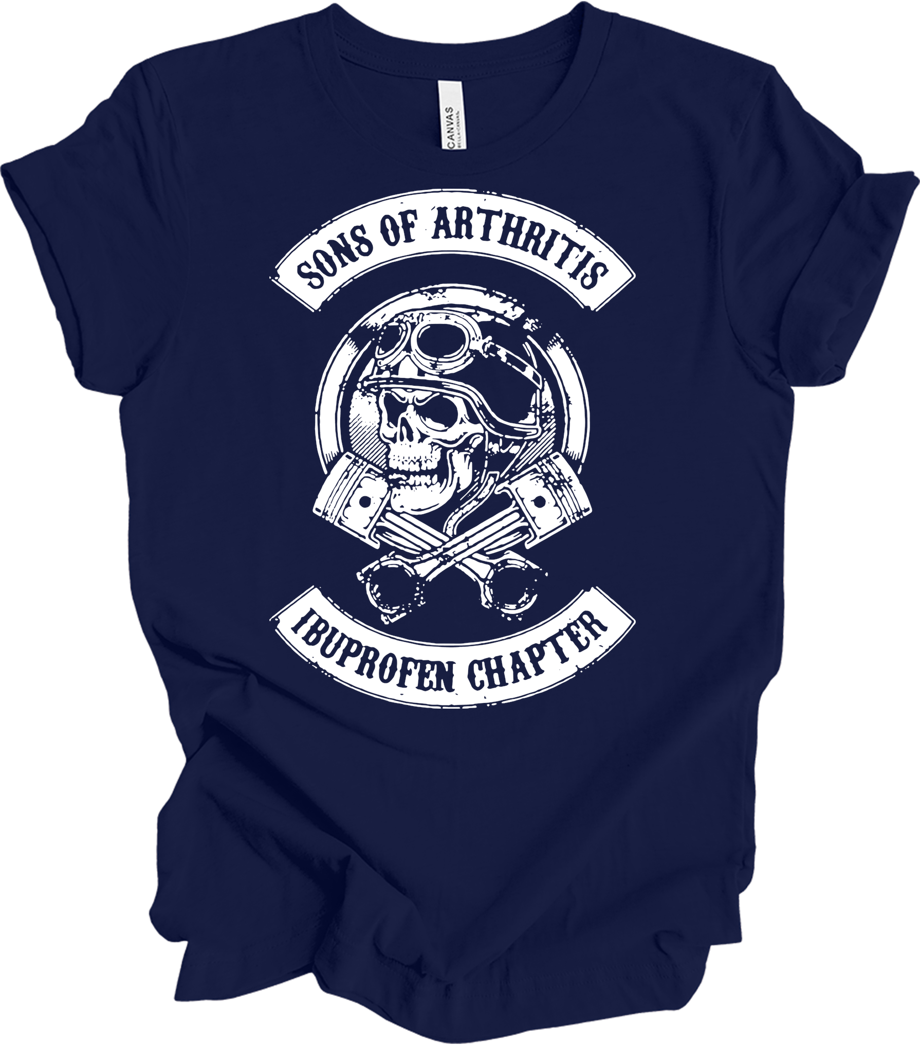 Sons of Arthritis Ibuprofen Chapter Biker T-Shirt in Navy