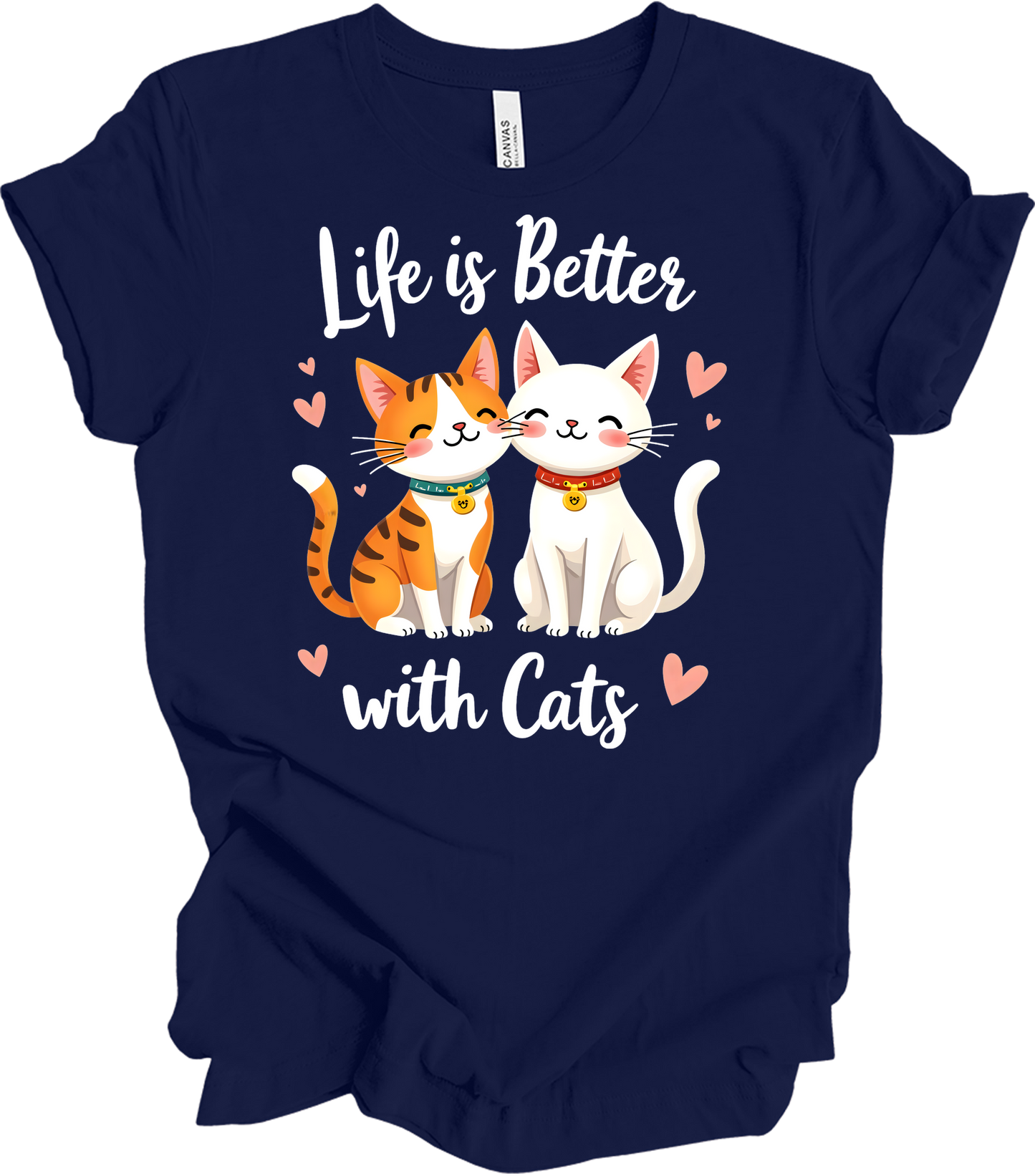 Life is Better with Cats T-Shirt in Navy