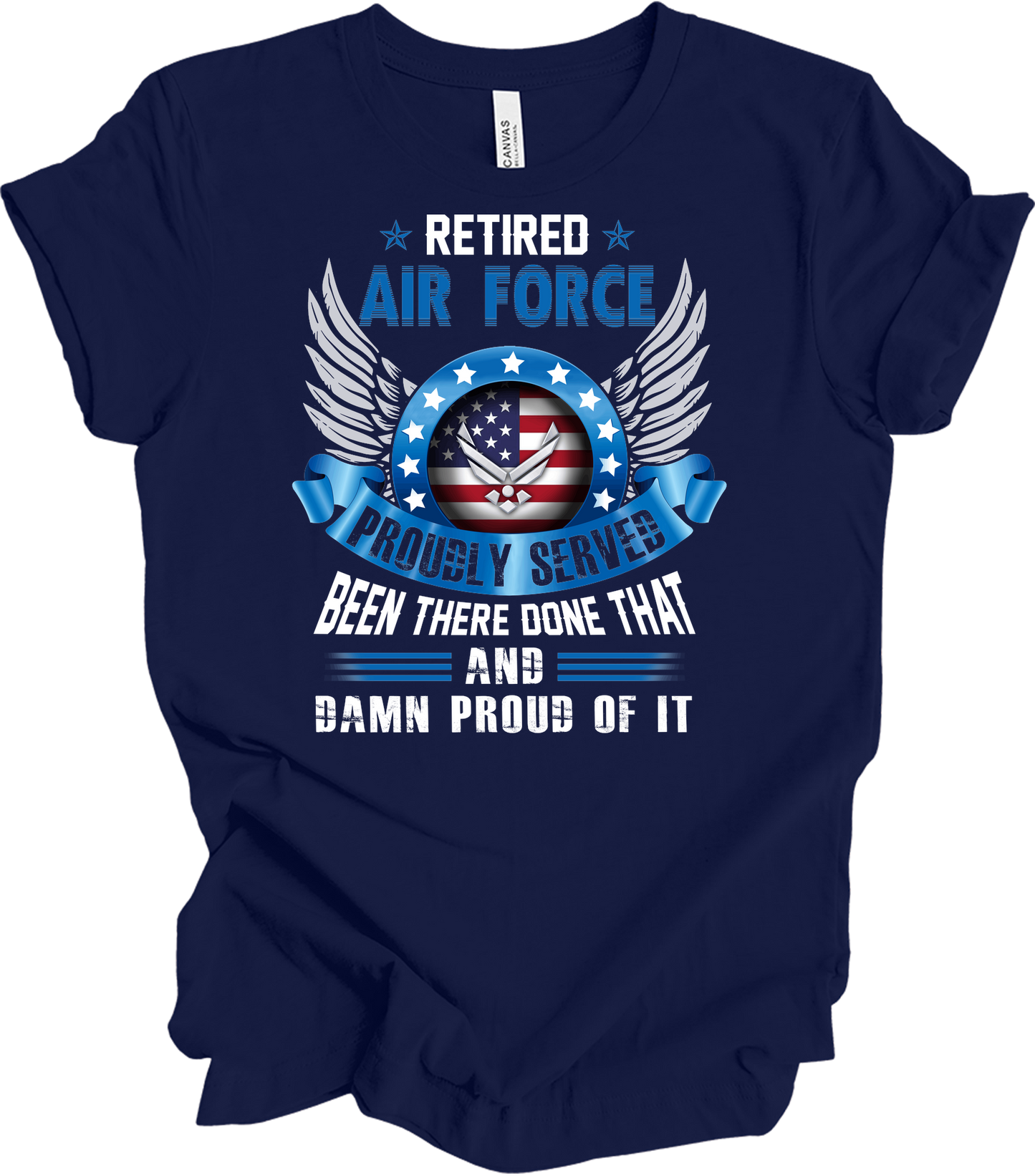 Retired Air Force Veteran T-Shirt in Navy