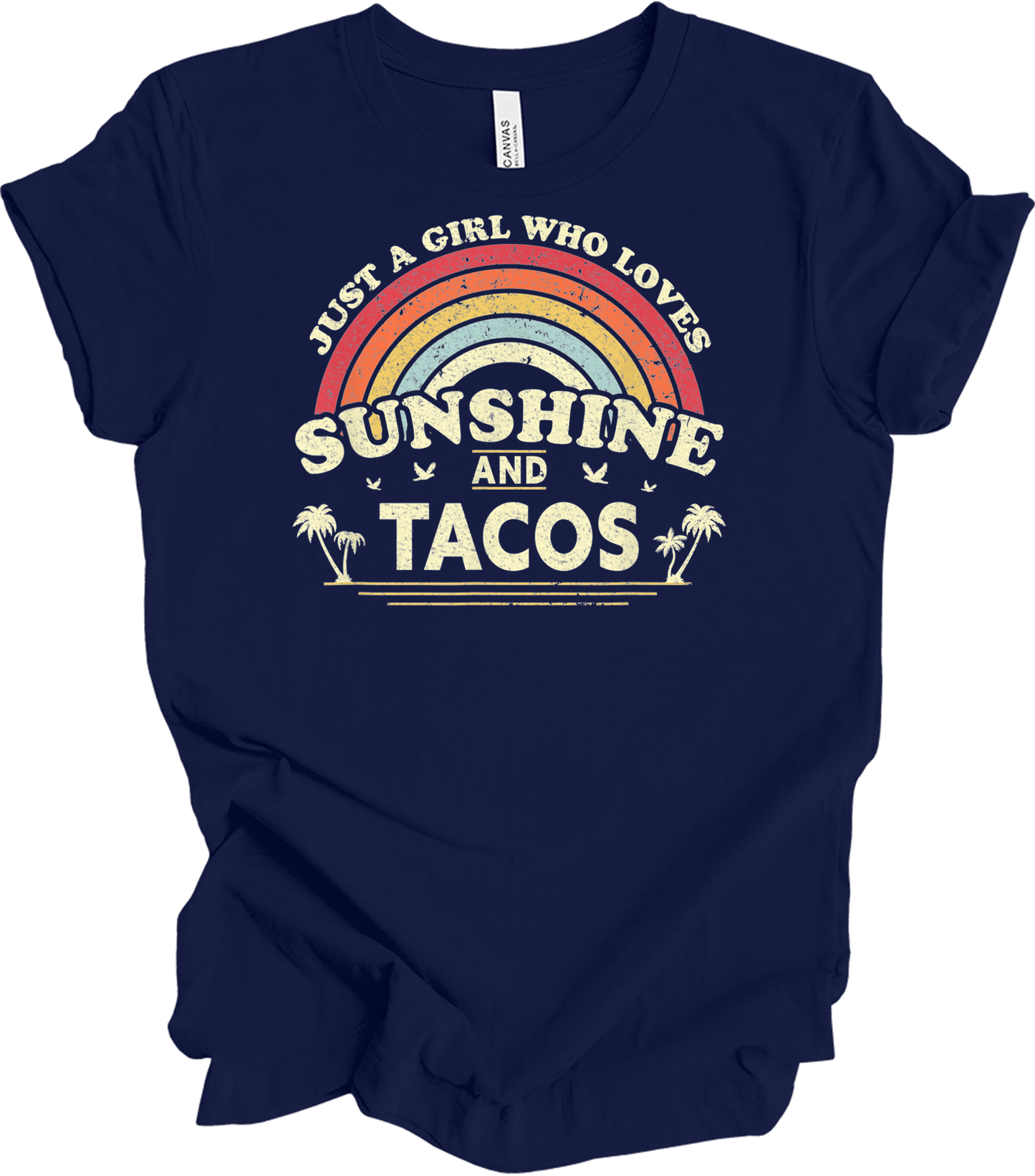 Sunshine and Tacos Lover T-Shirt in Navy