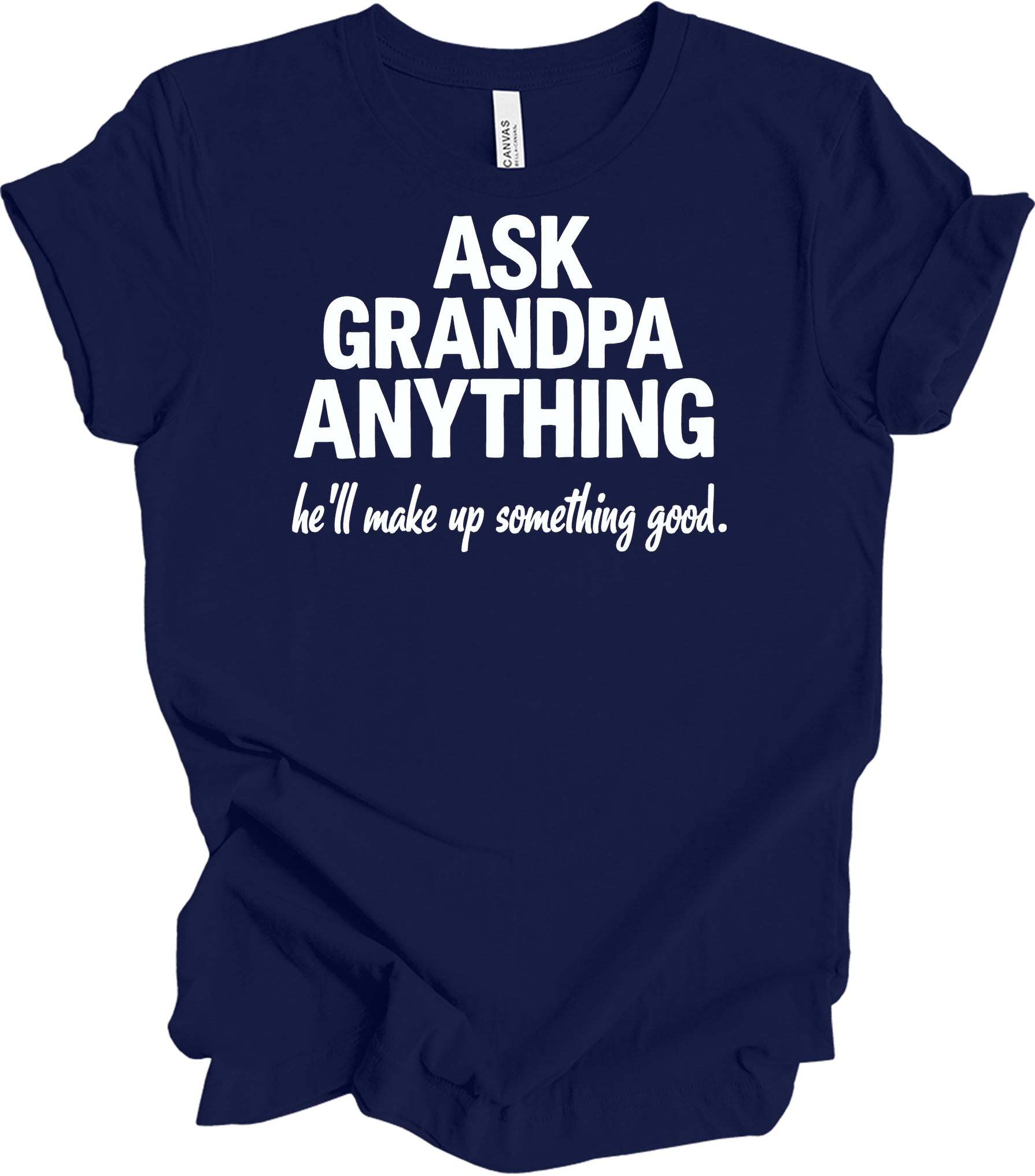Ask Grandpa Anything T-Shirt in Navy