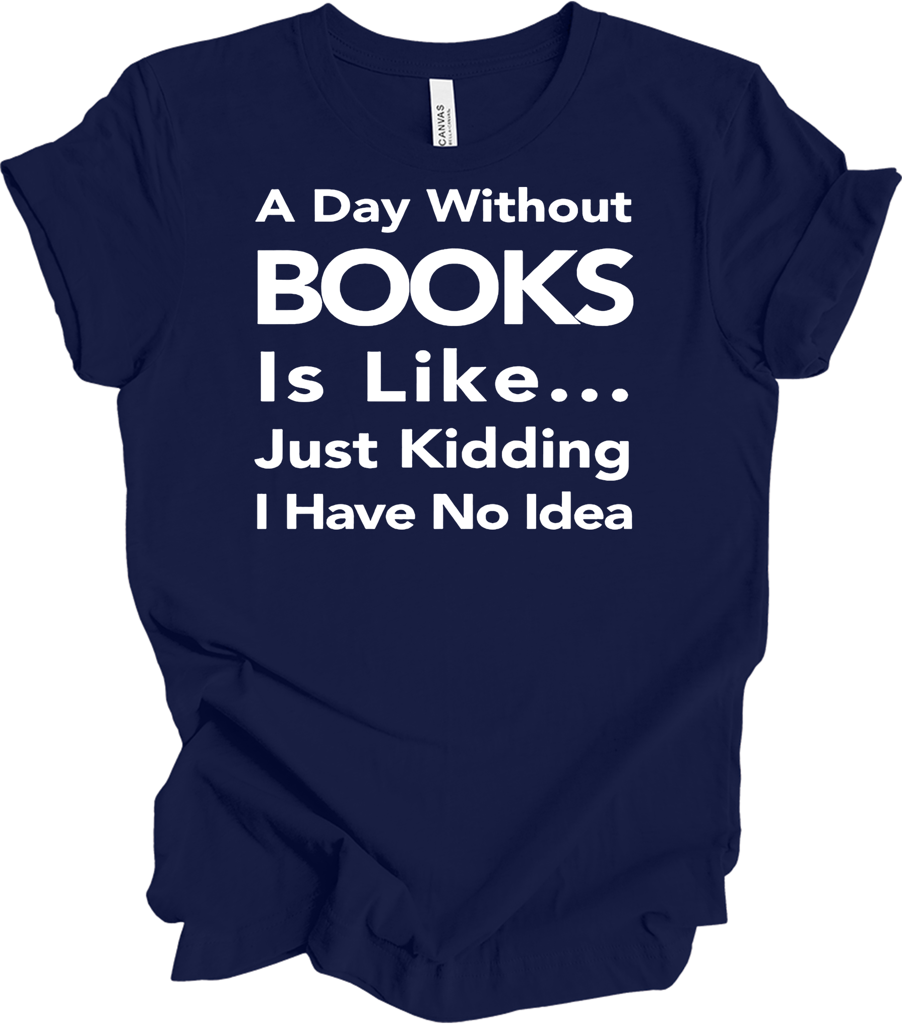 Funny Book Lover T-Shirt in Navy