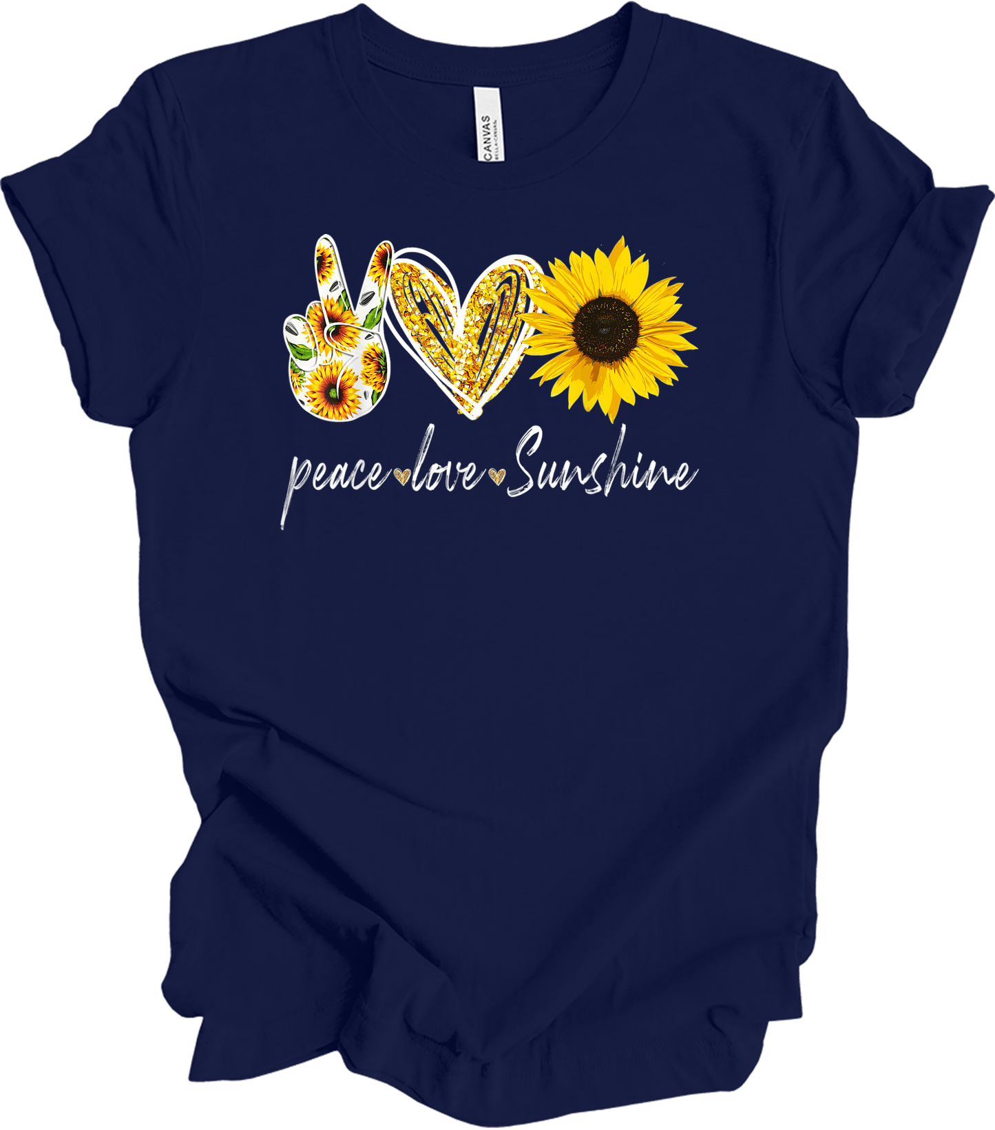 Peace Love Sunshine T-Shirt in Navy