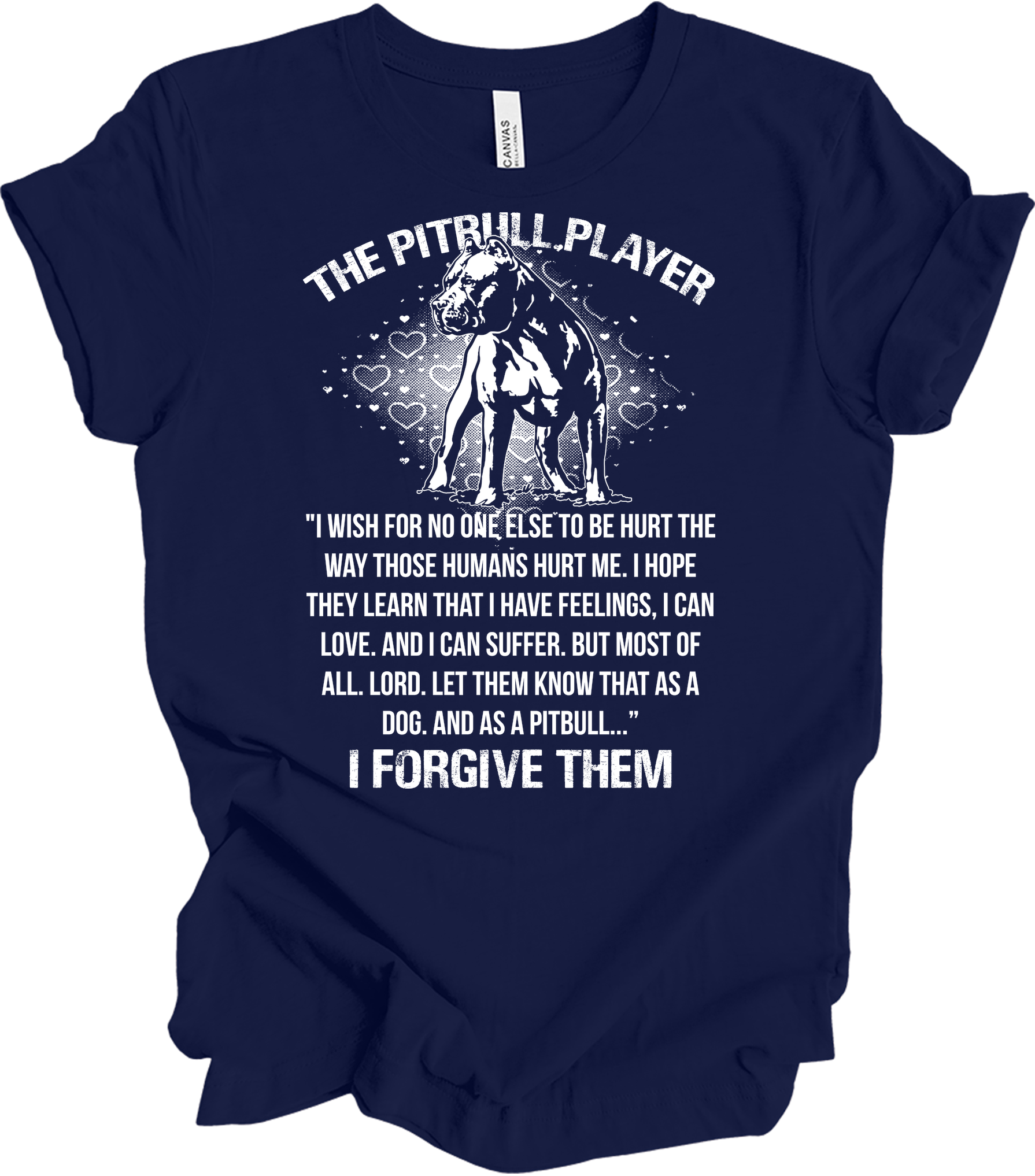 The Pitbull Player - Forgive Them T-Shirt in Navy