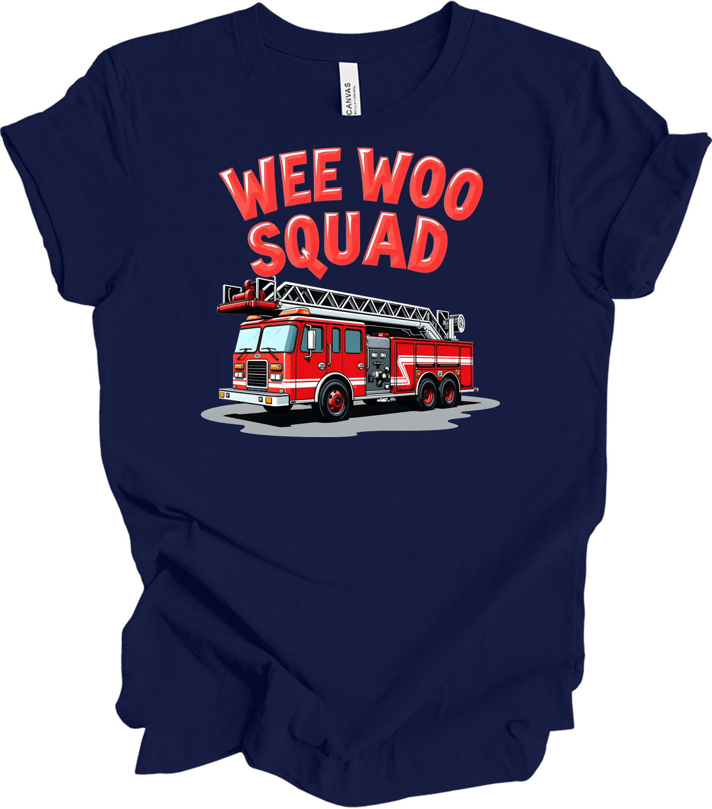 Wee Woo Squad Fire Truck T-Shirt in Navy