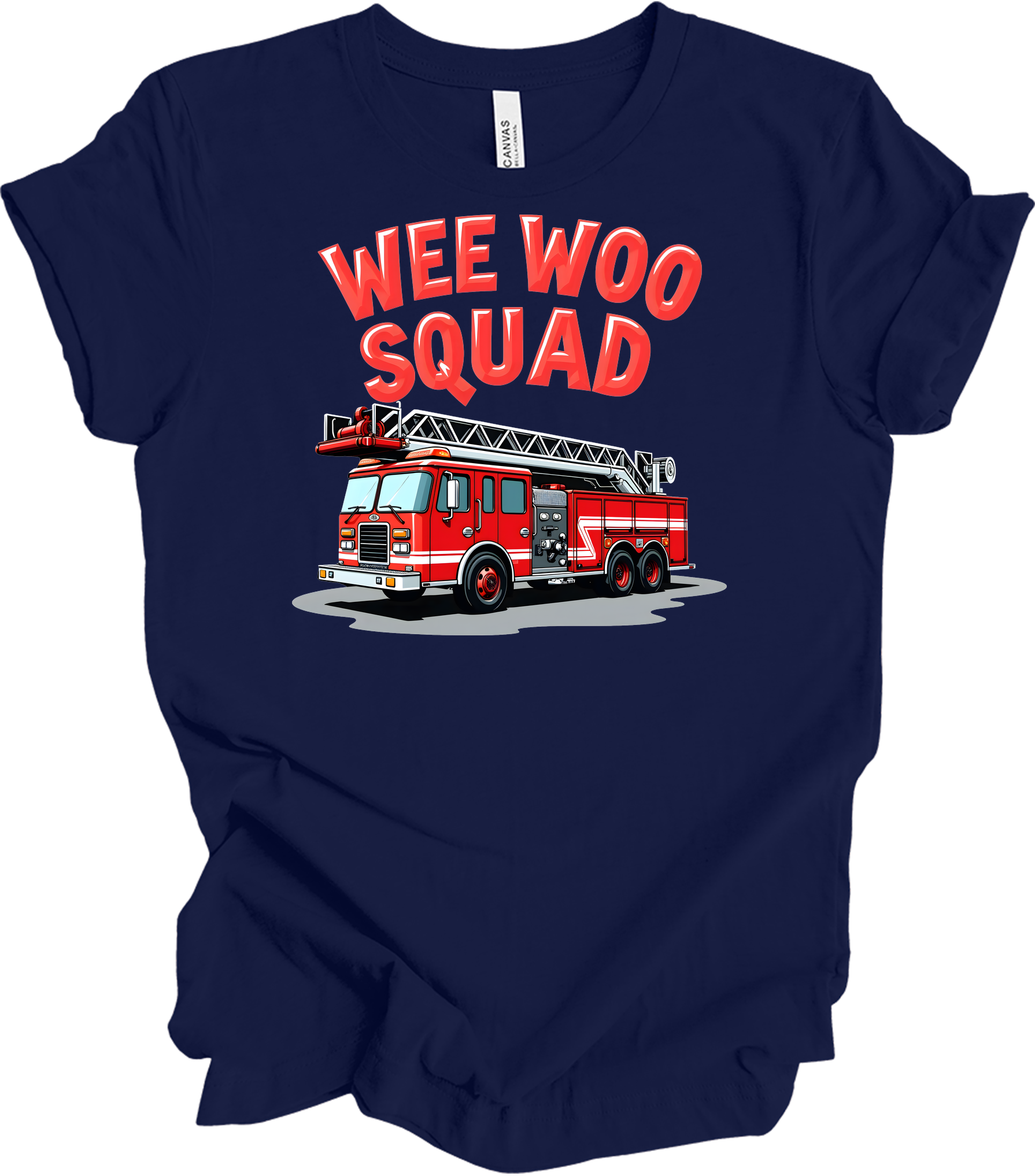 Wee Woo Squad Fire Truck T-Shirt in Navy
