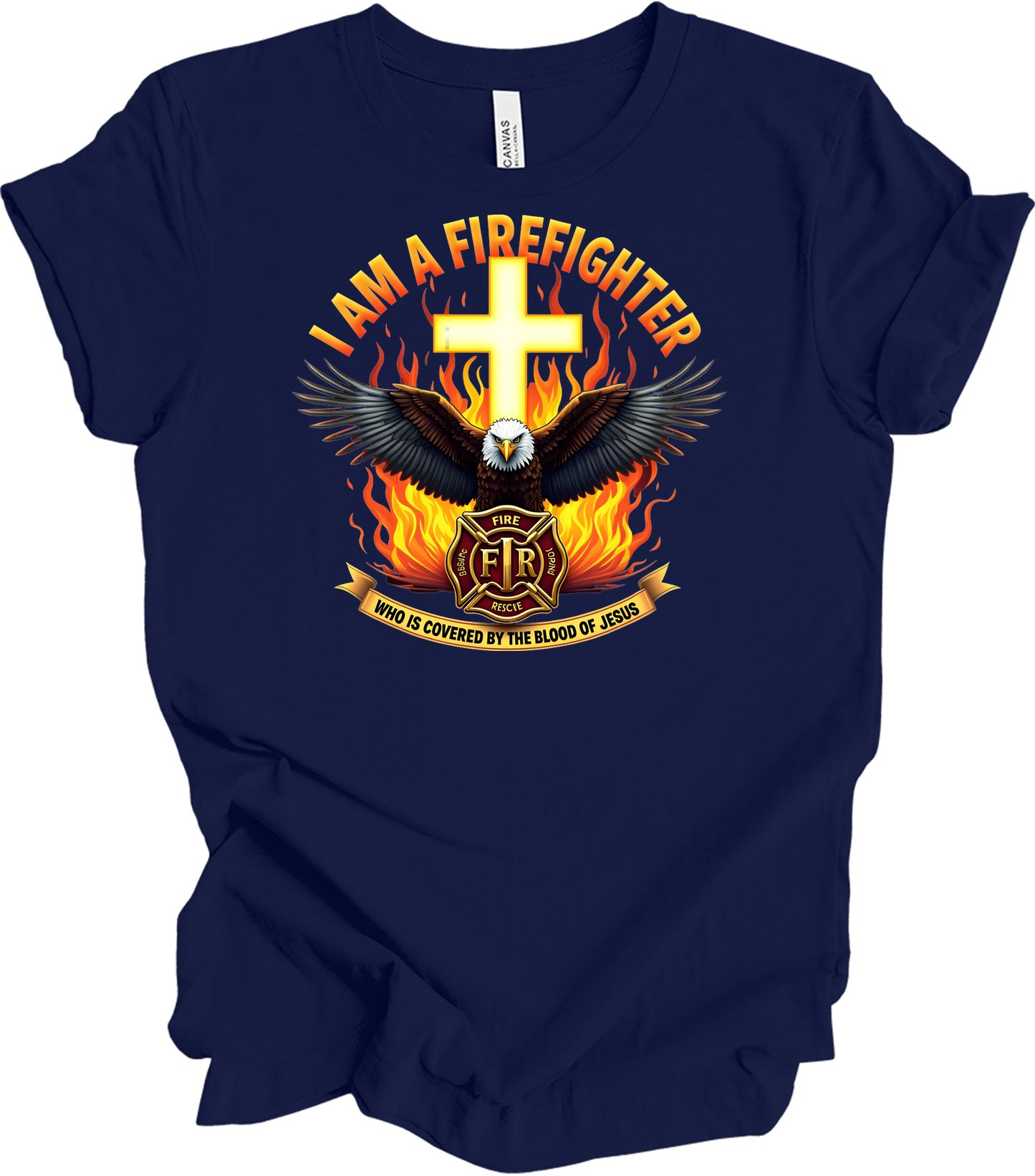 Firefighter Faith T-Shirt in Navy