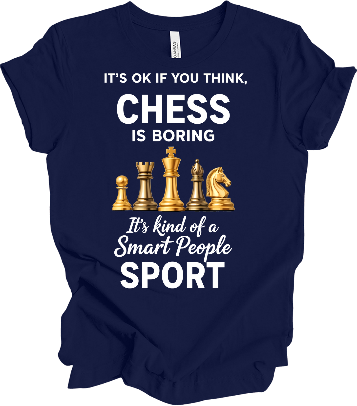 Chess Smart People Sport T-Shirt in Navy