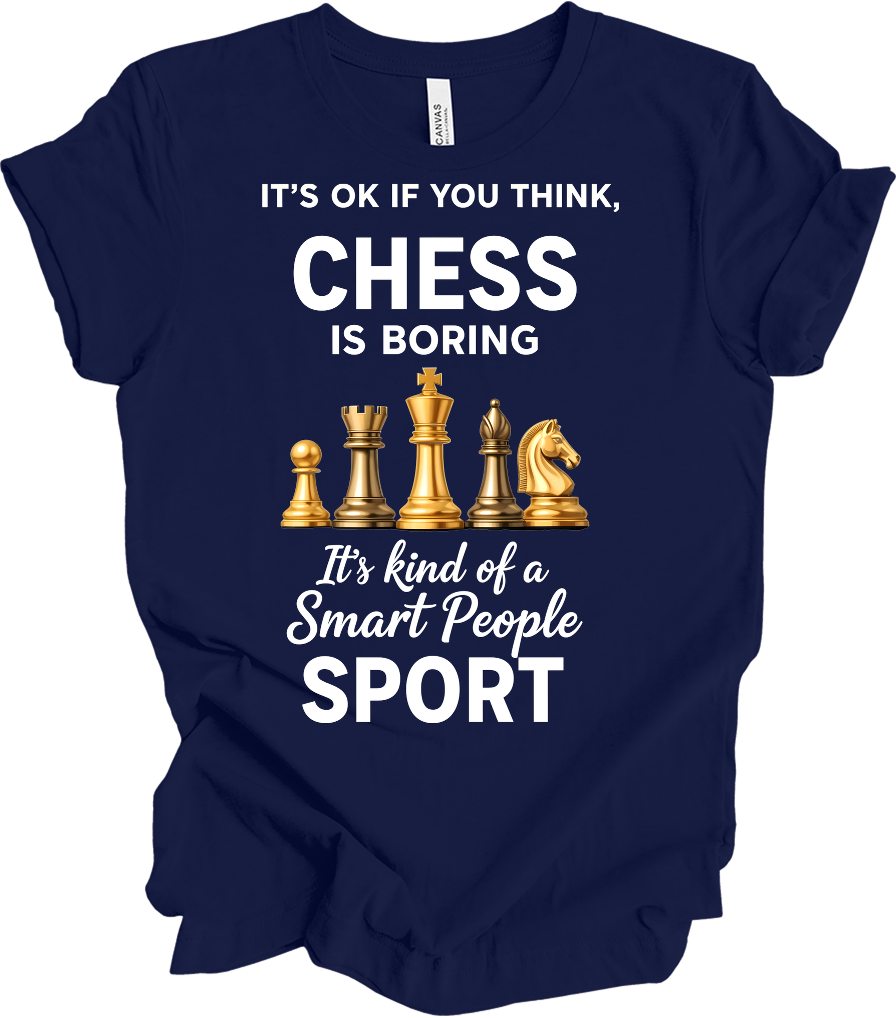 Chess Smart People Sport T-Shirt in Navy