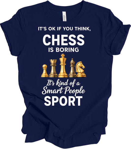 Chess Smart People Sport T-Shirt in Navy