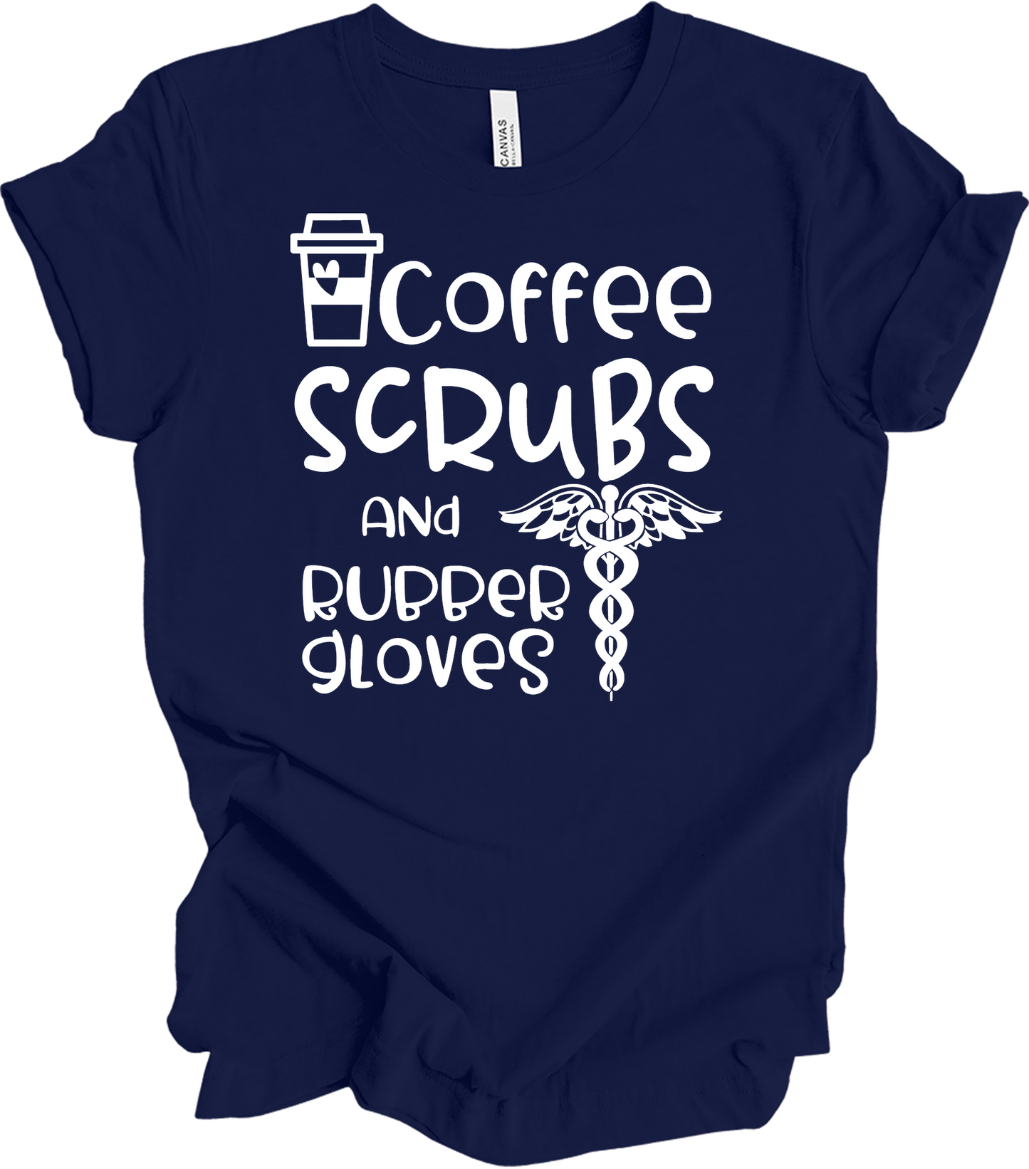 Coffee Scrubs Nurse T-Shirt in Navy