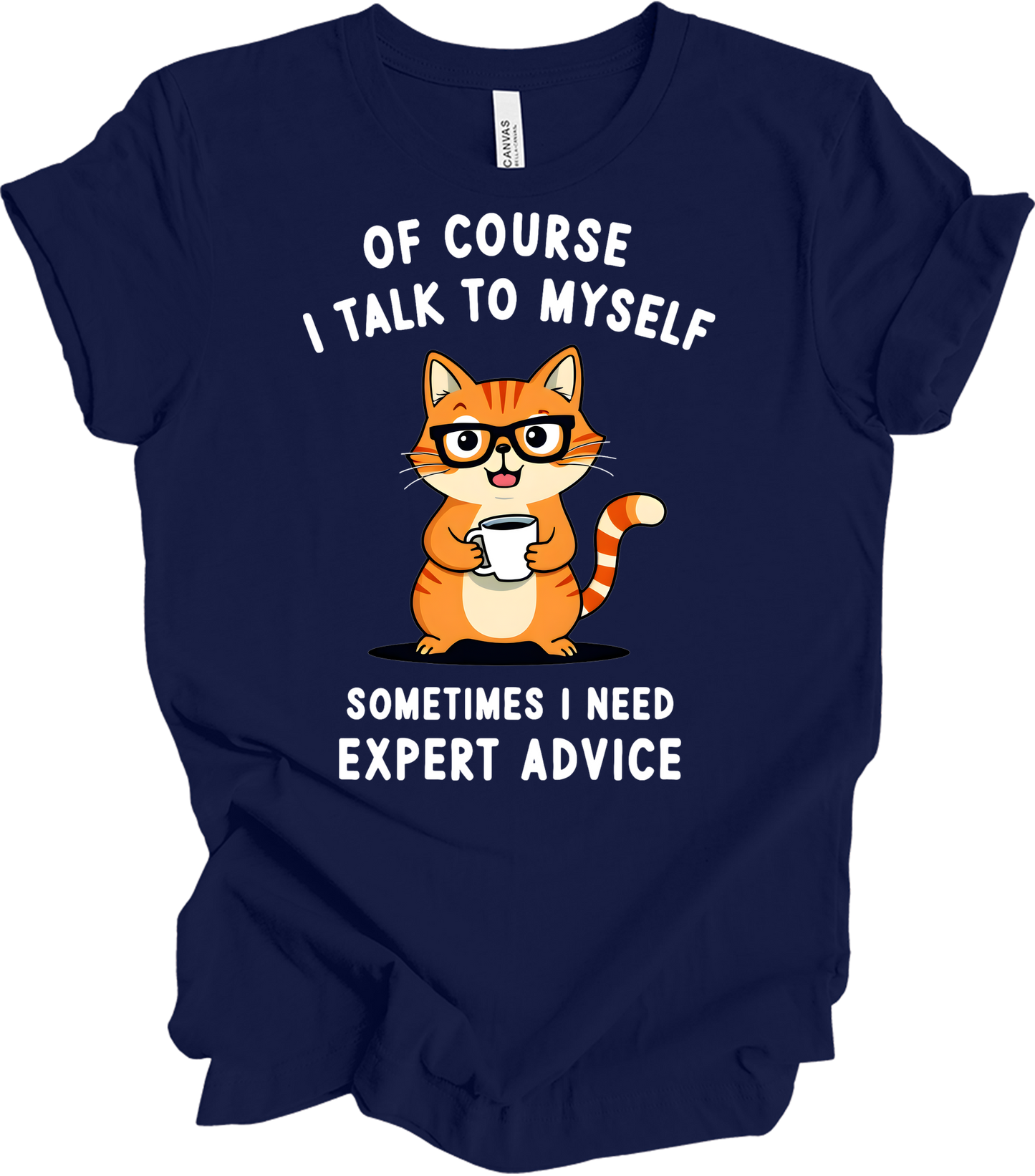 Cat Lover Talk to Myself T-Shirt in Navy