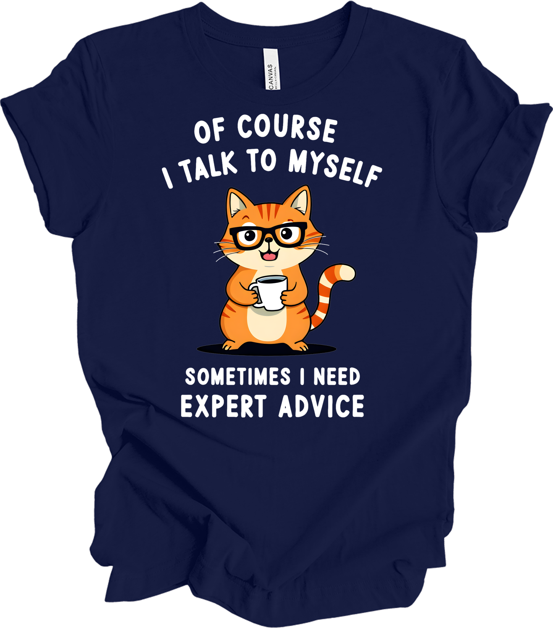 Cat Lover Talk to Myself T-Shirt in Navy