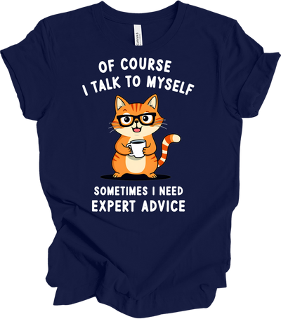 Cat Lover Talk to Myself T-Shirt in Navy