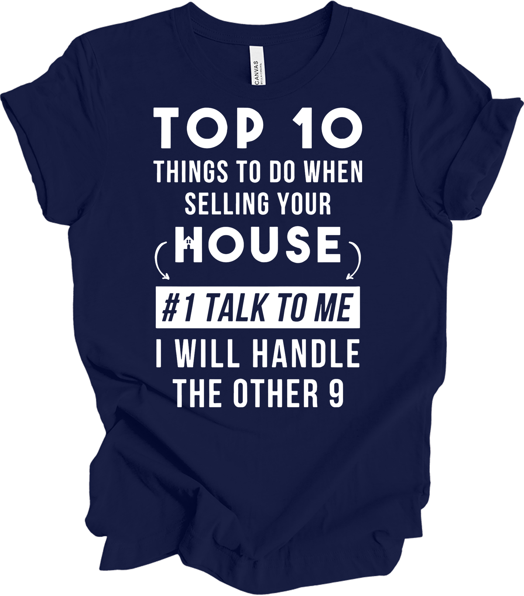 Real Estate Agent : Talk to Me T-Shirt in Navy