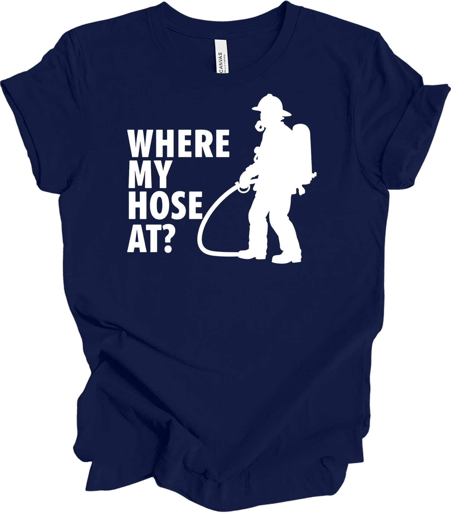 Where My Hose At? Unisex T-Shirt in Navy