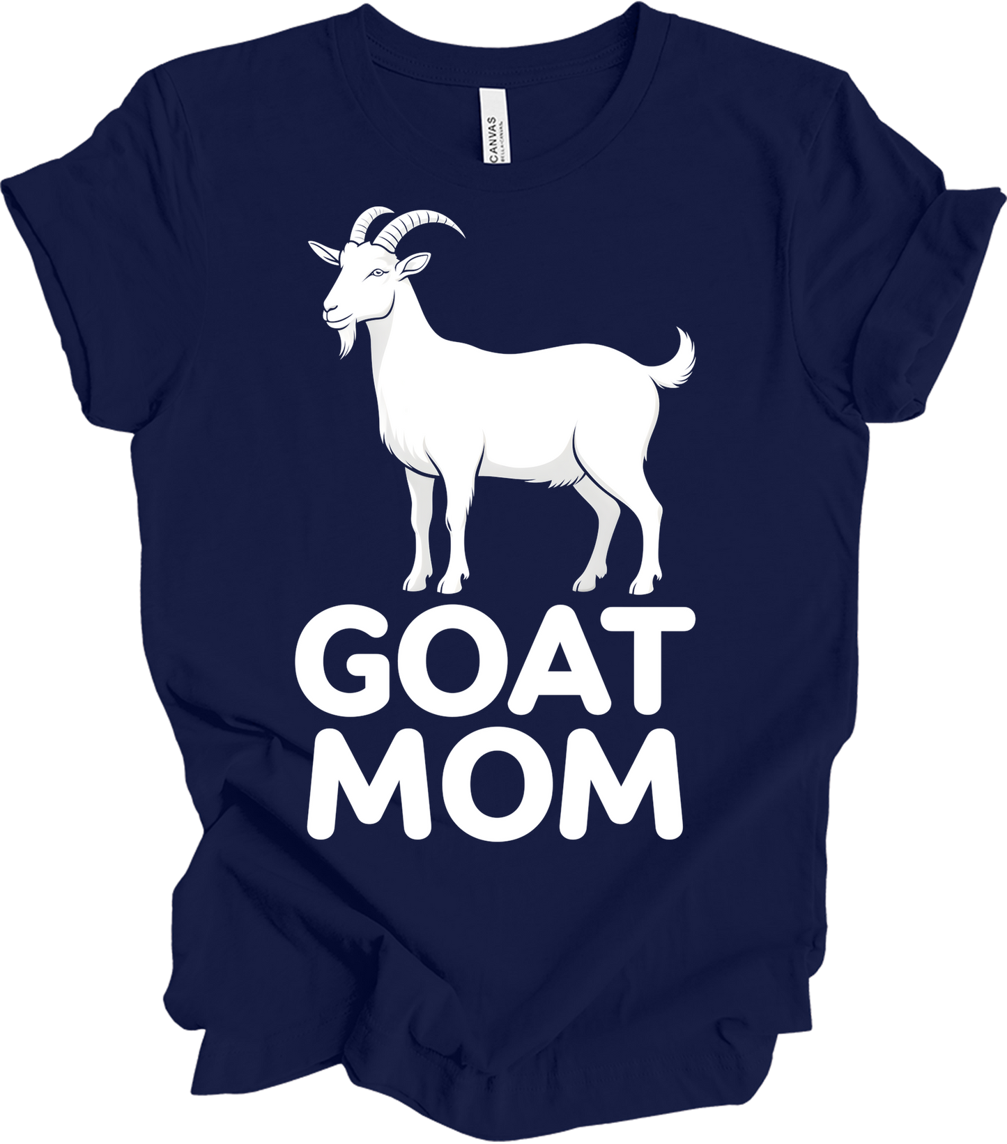 GOAT MOM for Women T-Shirt in Navy