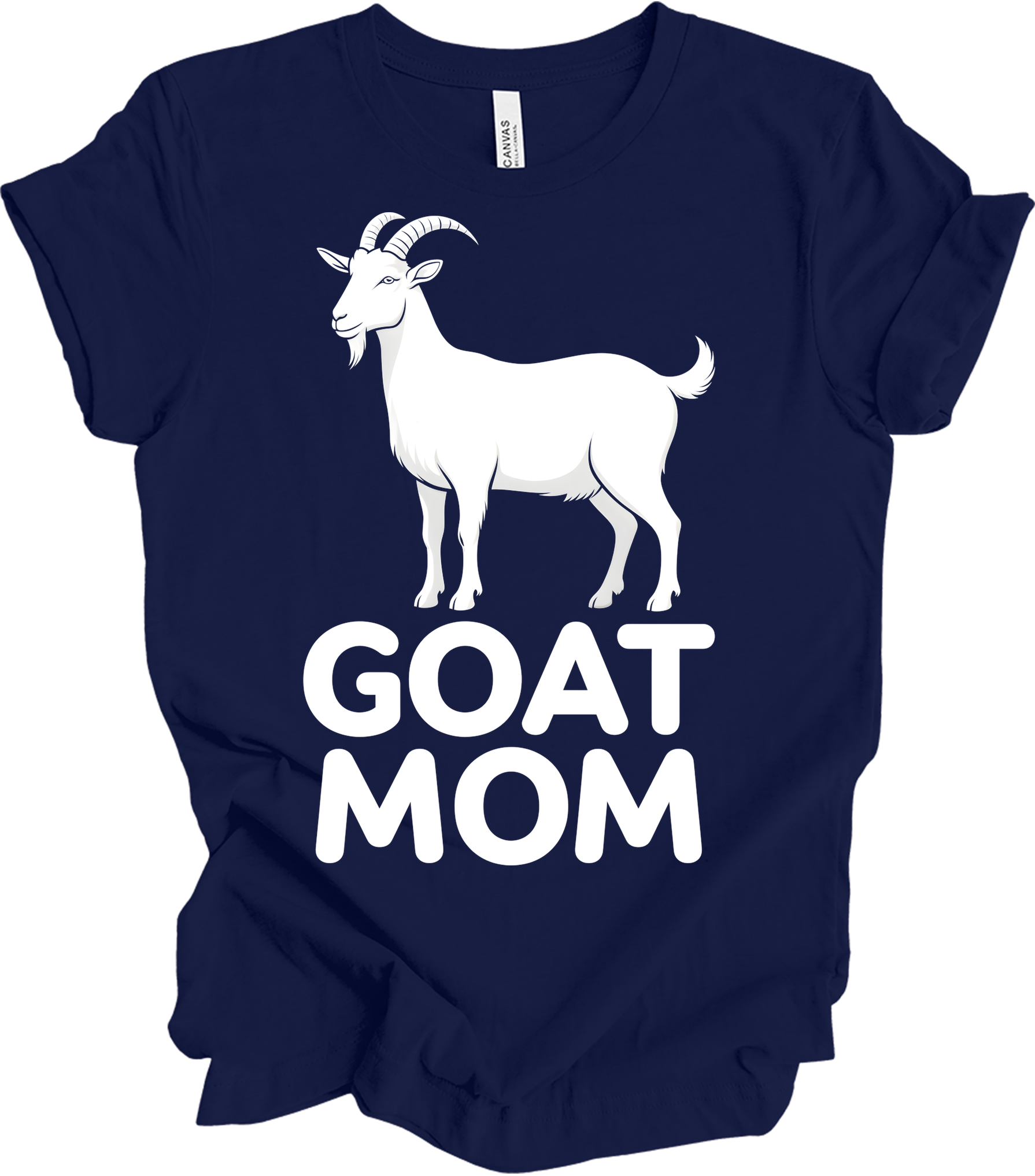 GOAT MOM for Women T-Shirt in Navy