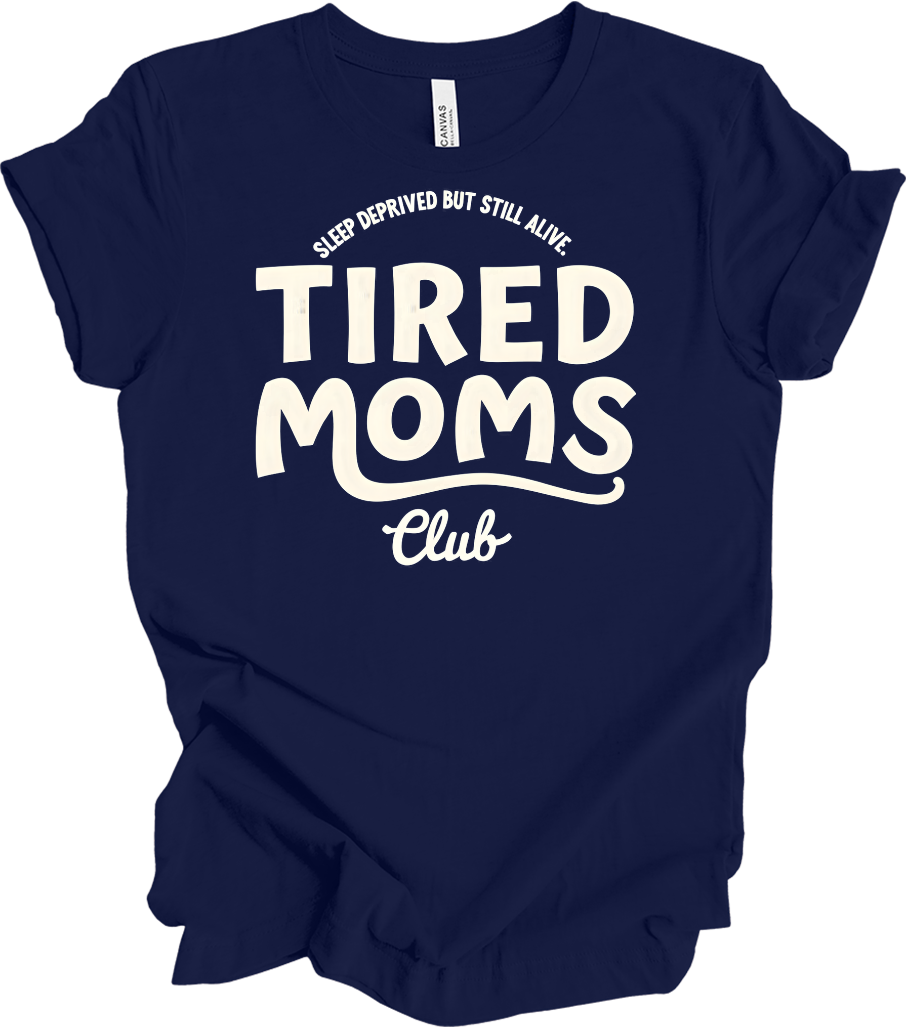 Tired Moms Club - Funny Mom T-Shirt in Navy