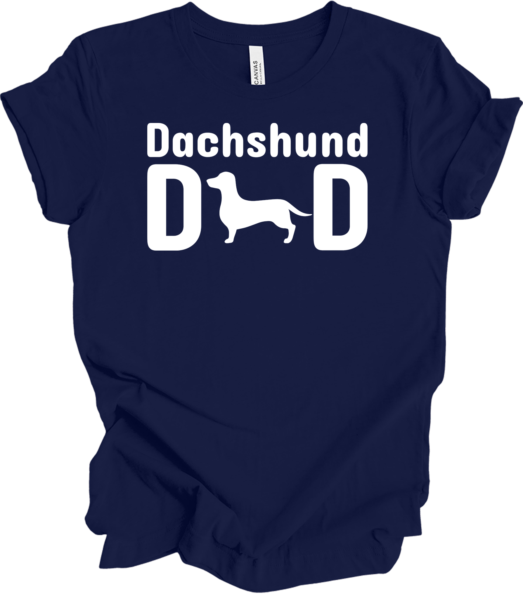 Dachshund Dad - Retro Vintage Wiener Dog T-Shirt in Navy