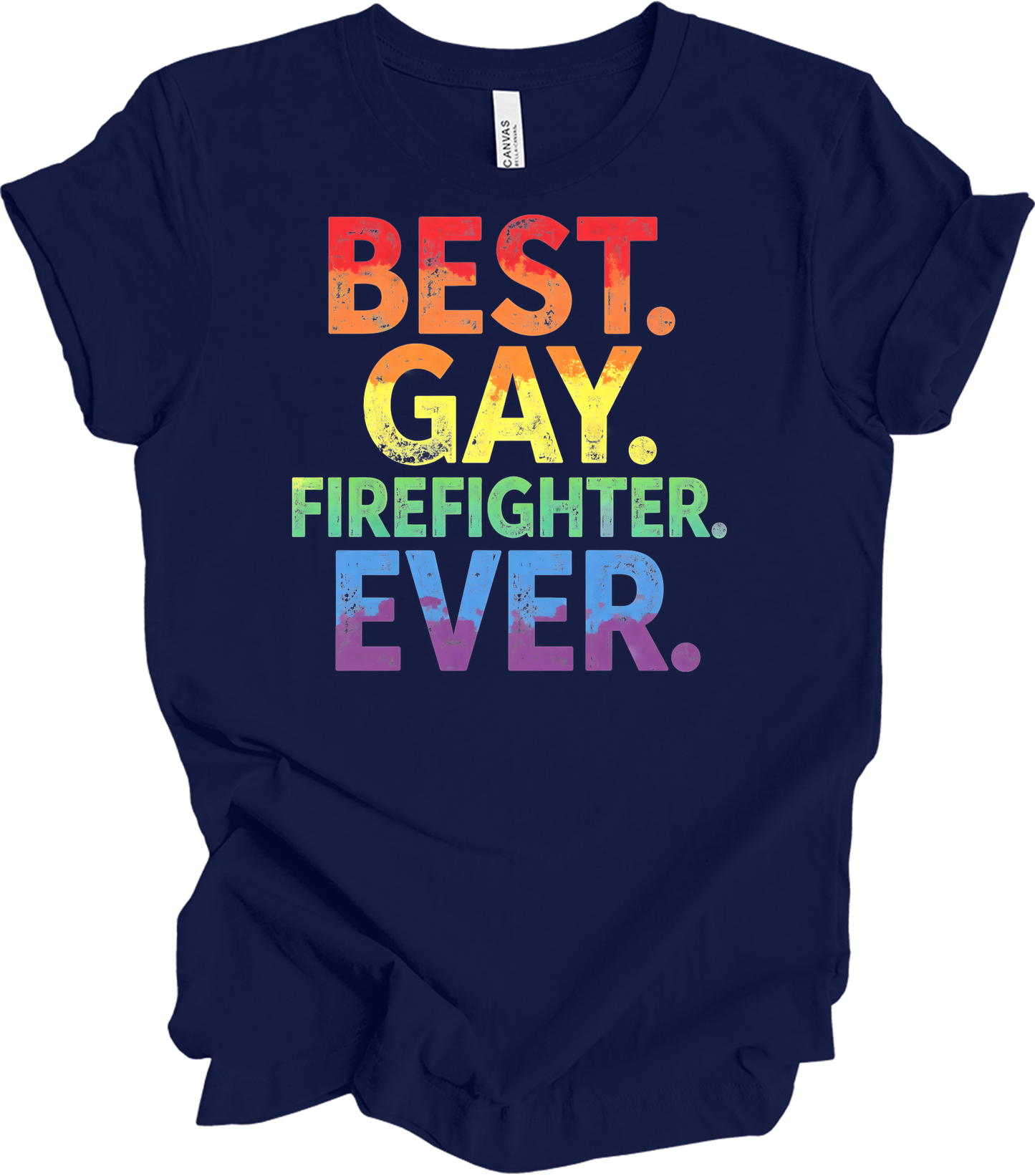 Best Gay Firefighter Ever T-Shirt in Navy