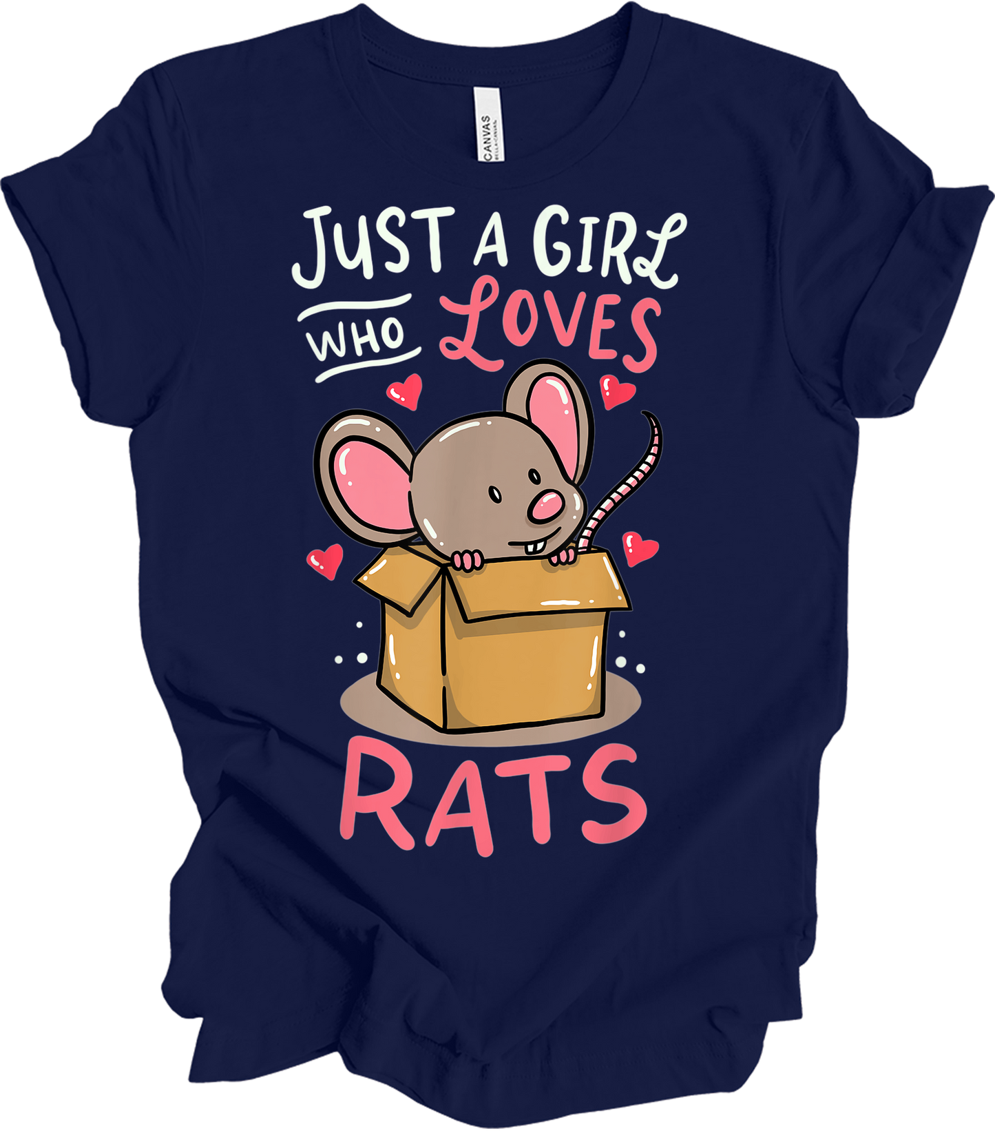 Just a Girl Who Loves Rats T-Shirt in Navy