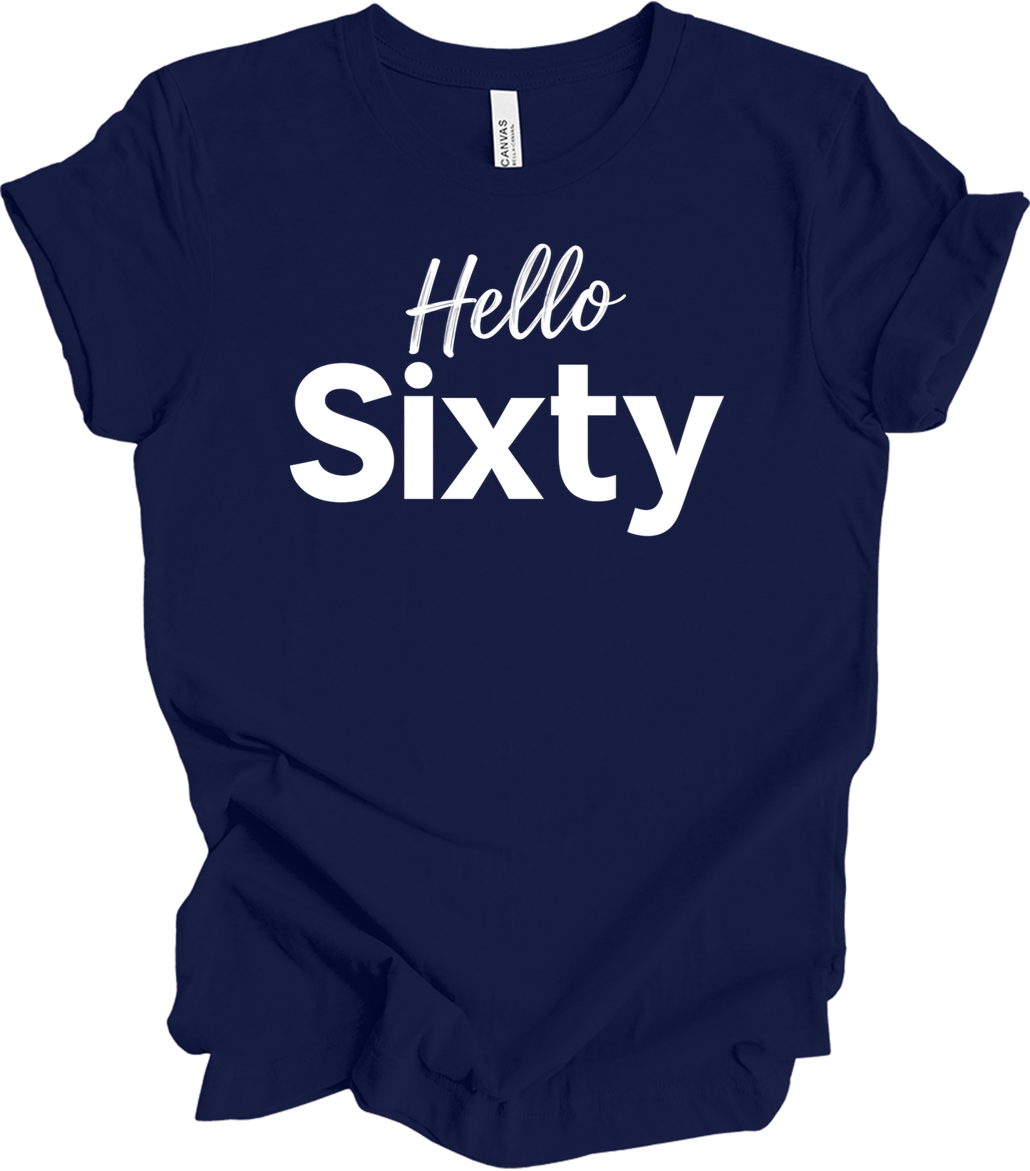 Hello Sixty Birthday T-Shirt in Navy