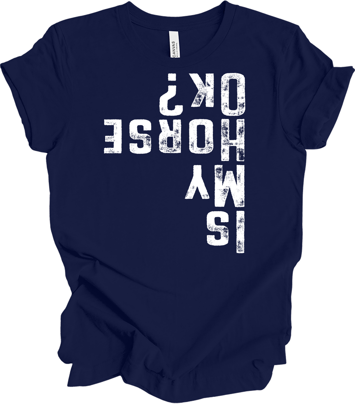 Is My Horse OK? Equestrian T-Shirt in Navy