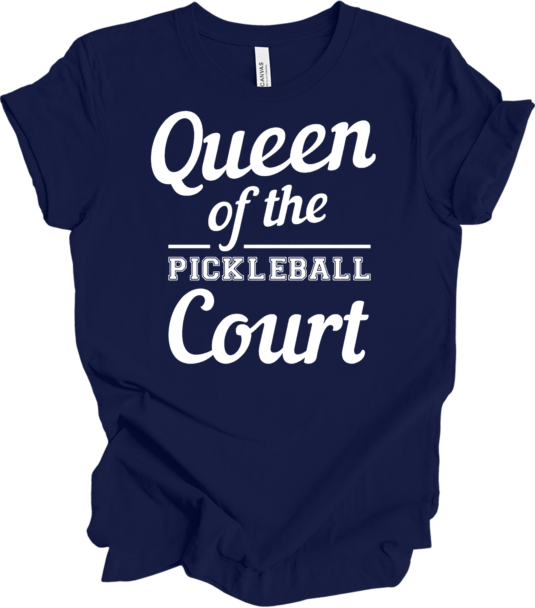 Pickleball Queen of the Court T-Shirt in Navy