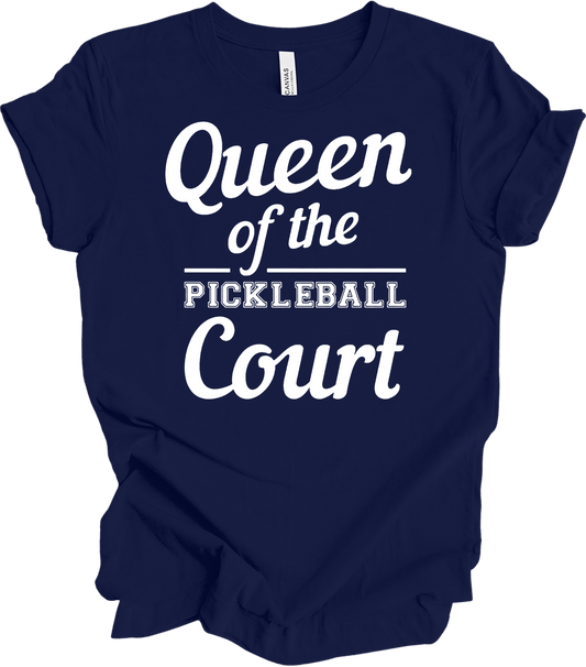 Pickleball Queen of the Court T-Shirt in Navy