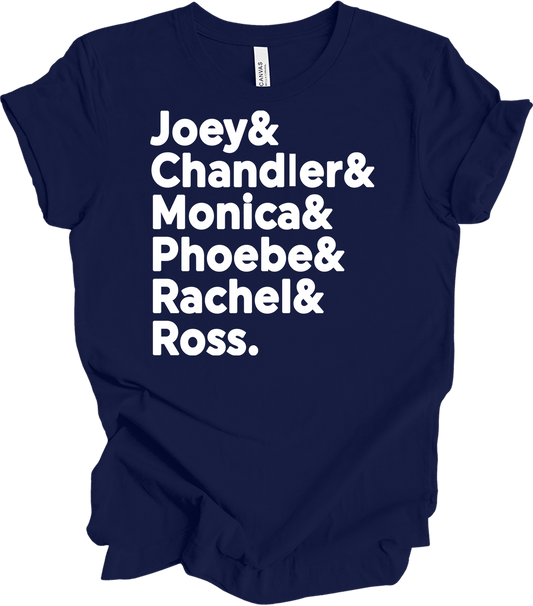 Friends Names List T-Shirt in Navy