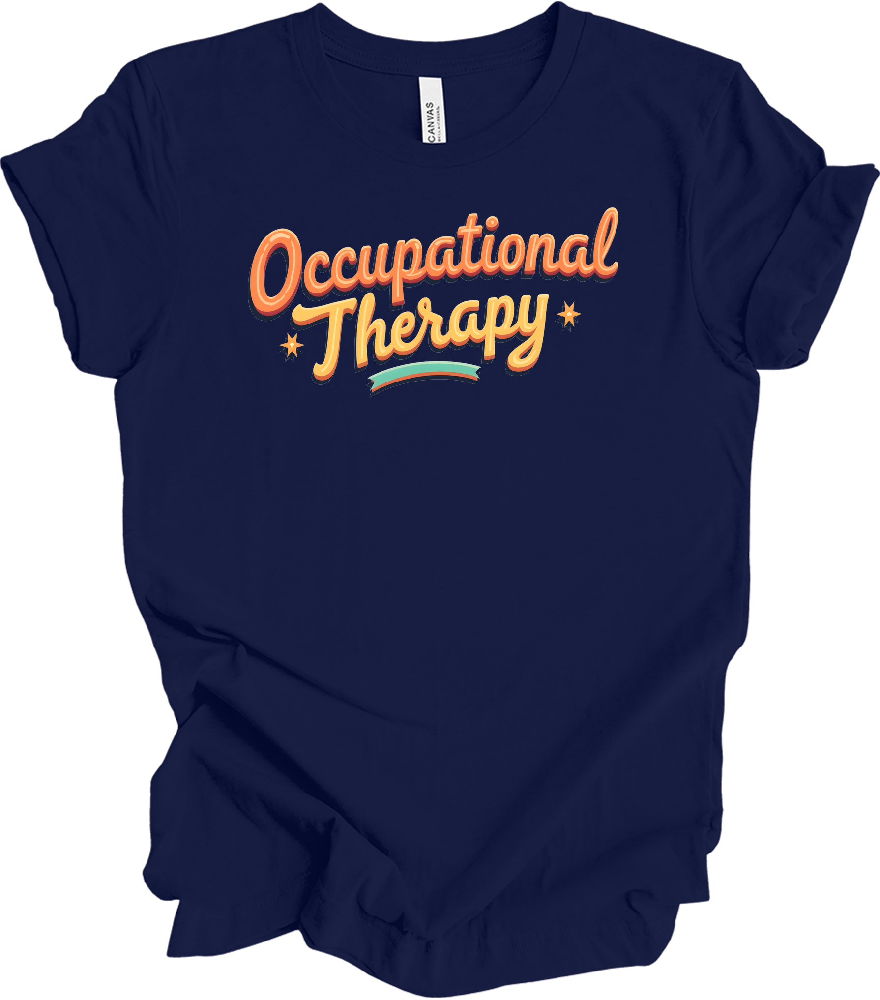 Retro Occupational Therapy T-Shirt in Navy