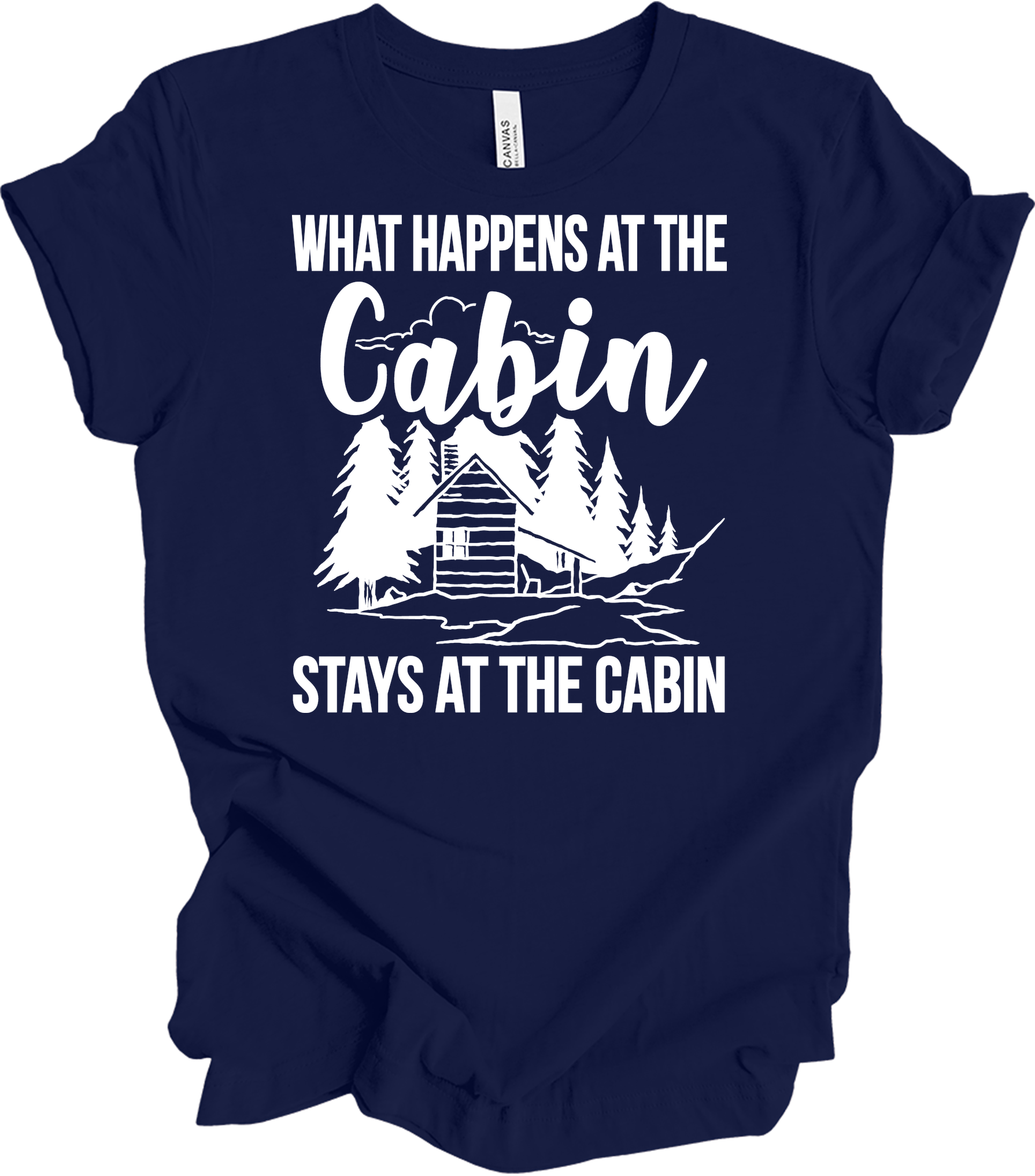 What Happens at the Cabin T-Shirt in Navy