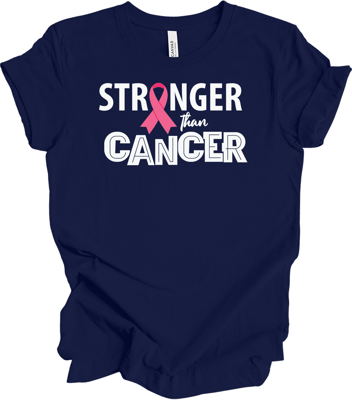 Stronger Than Cancer T-Shirt in Navy