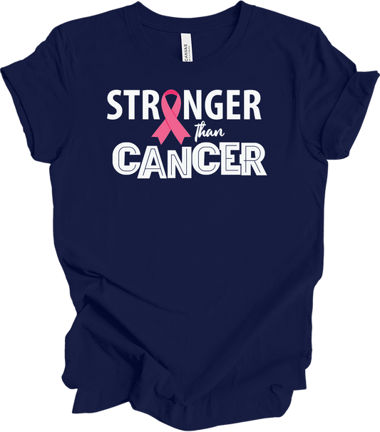Stronger Than Cancer T-Shirt in Navy