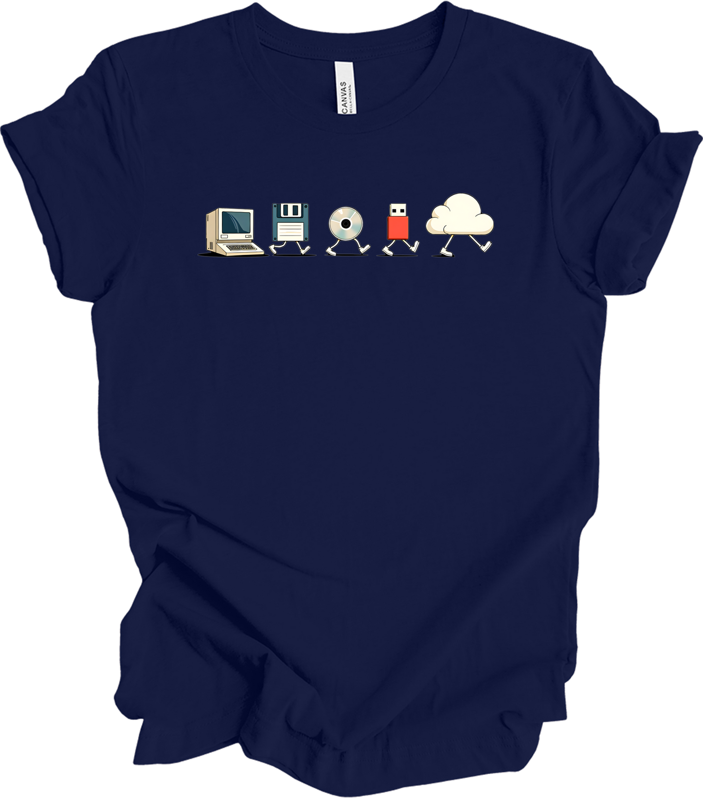 Retro Programmer Evolution T-Shirt in Navy