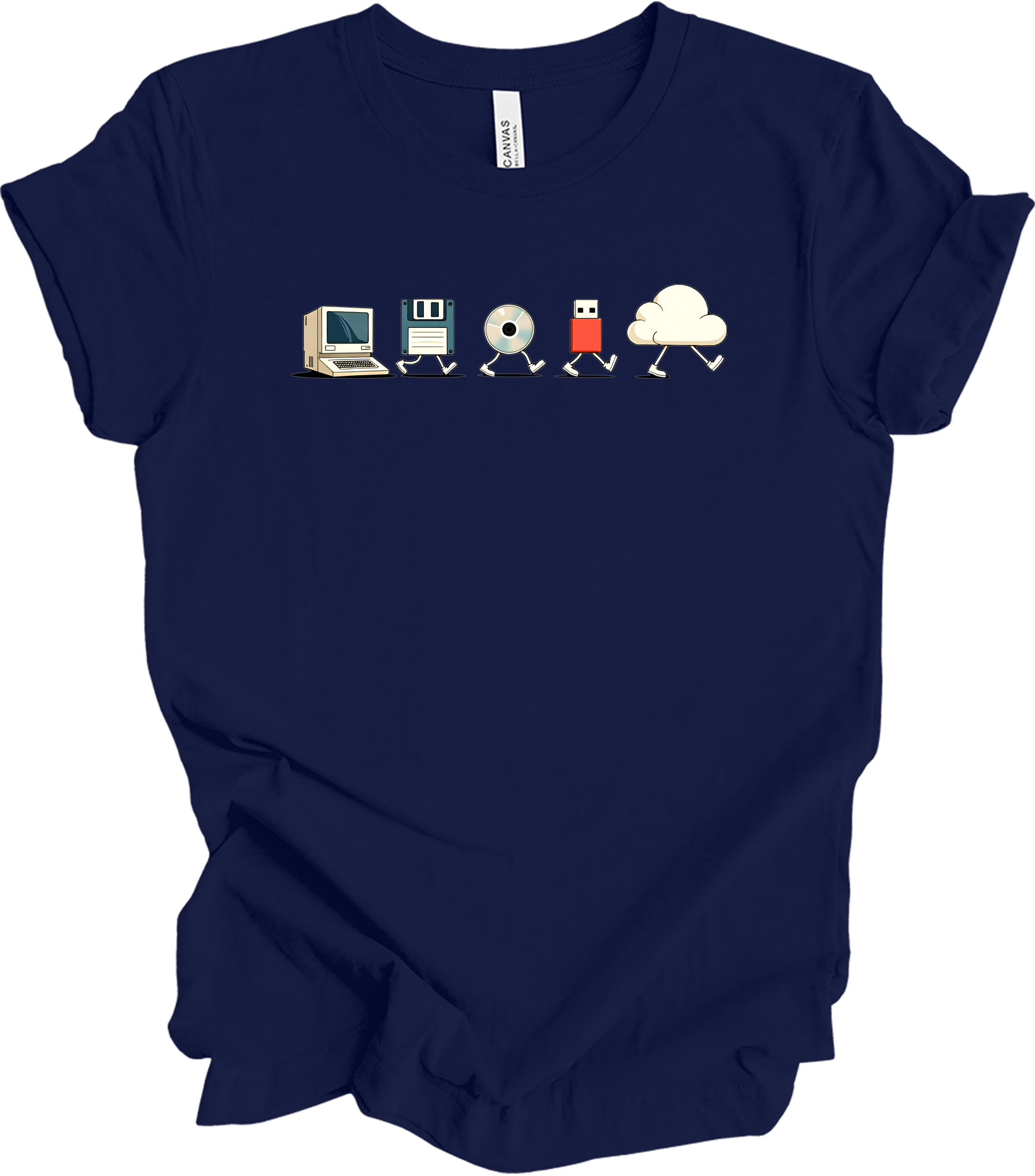 Retro Programmer Evolution T-Shirt in Navy