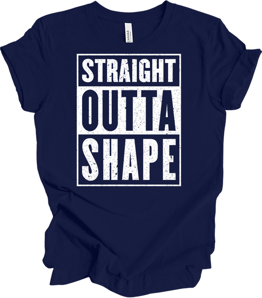 Straight Outta Shape Funny T-Shirt in Navy