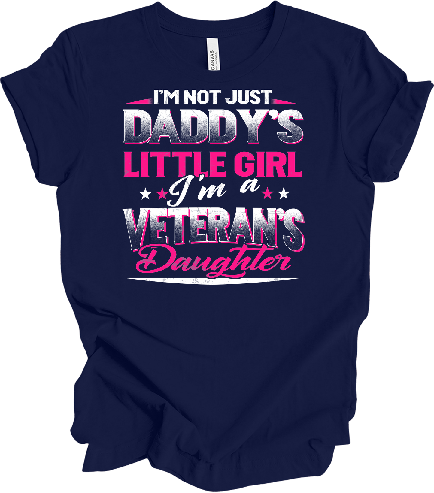 Veteran's Daughter Daddy's Little Girl T-Shirt in Navy